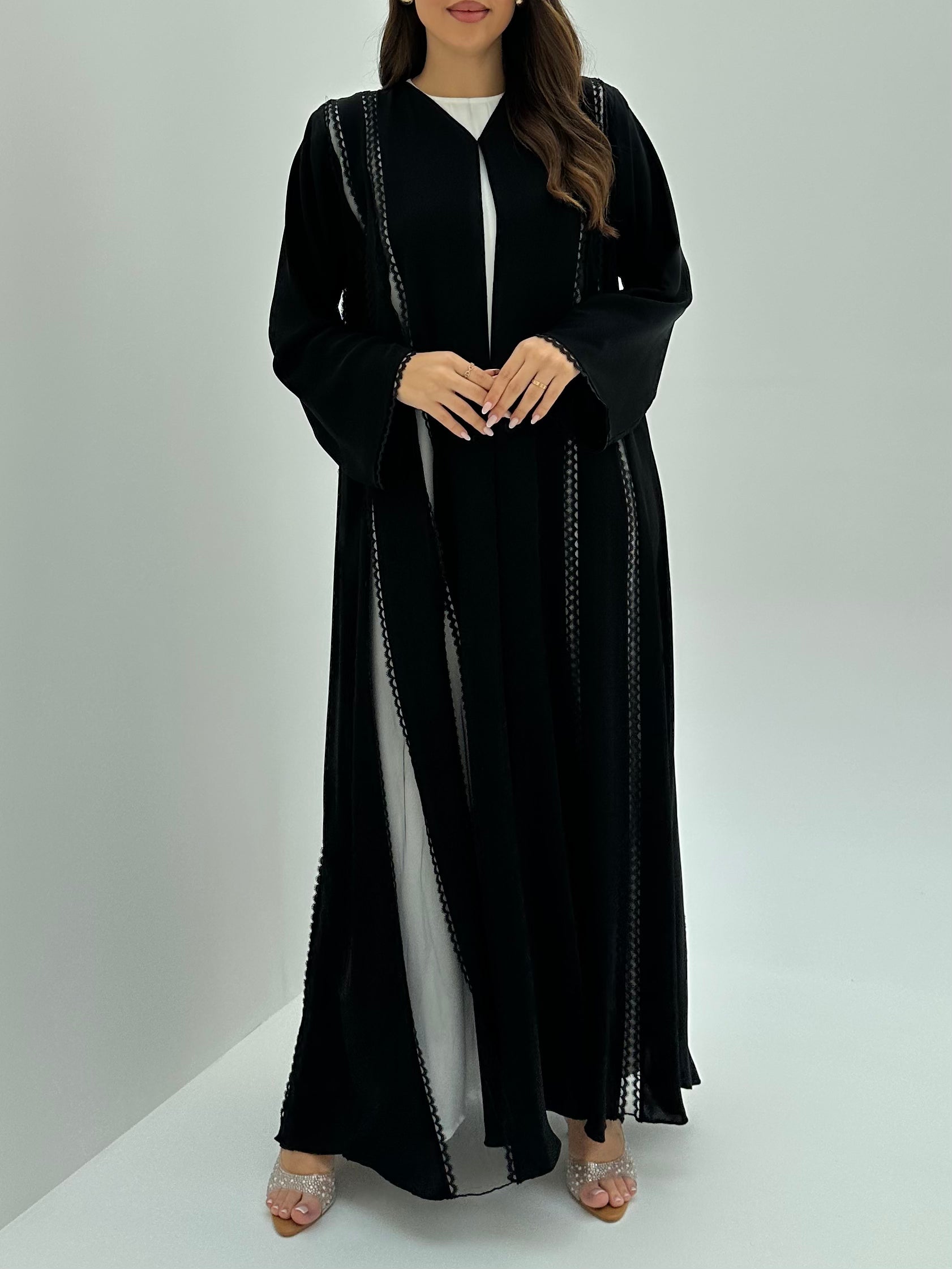 C 1800 Black Lace Abaya