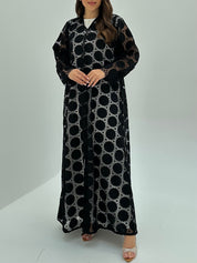 C 1801 Black Dantel Abaya
