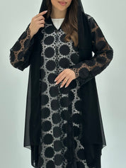 C 1801 Black Dantel Abaya