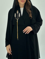 C 1803 Black Beaded Abaya