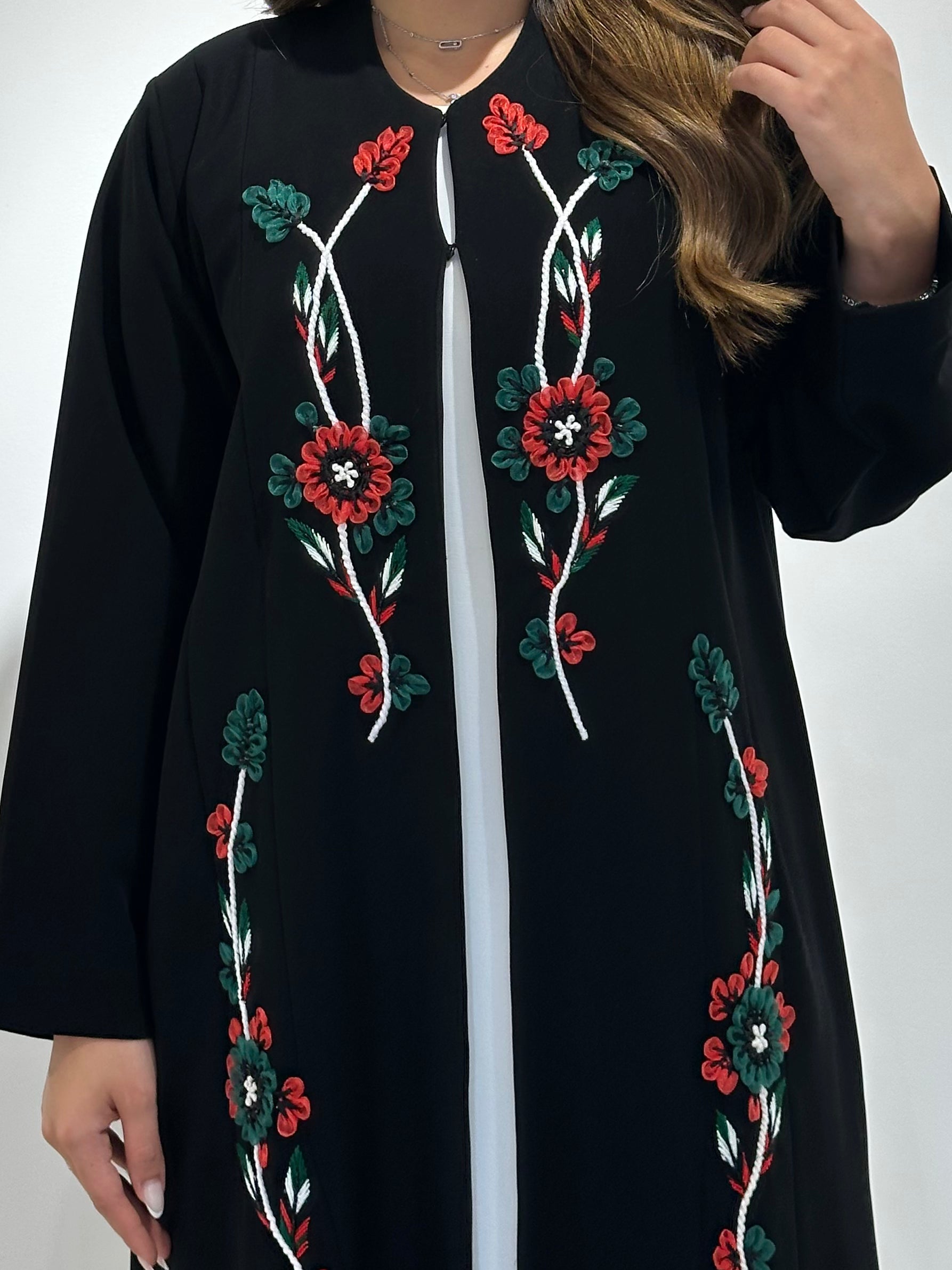 C RTW 1558 Emirati Embroidered Beaded Abaya