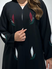 C 1559 Emirati Embroidered Beaded Abaya