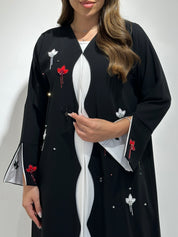 C 1560 Emirati Embroidered Beaded Abaya