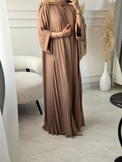 C 1517-05 Camel Premium Nada Pleated Abaya