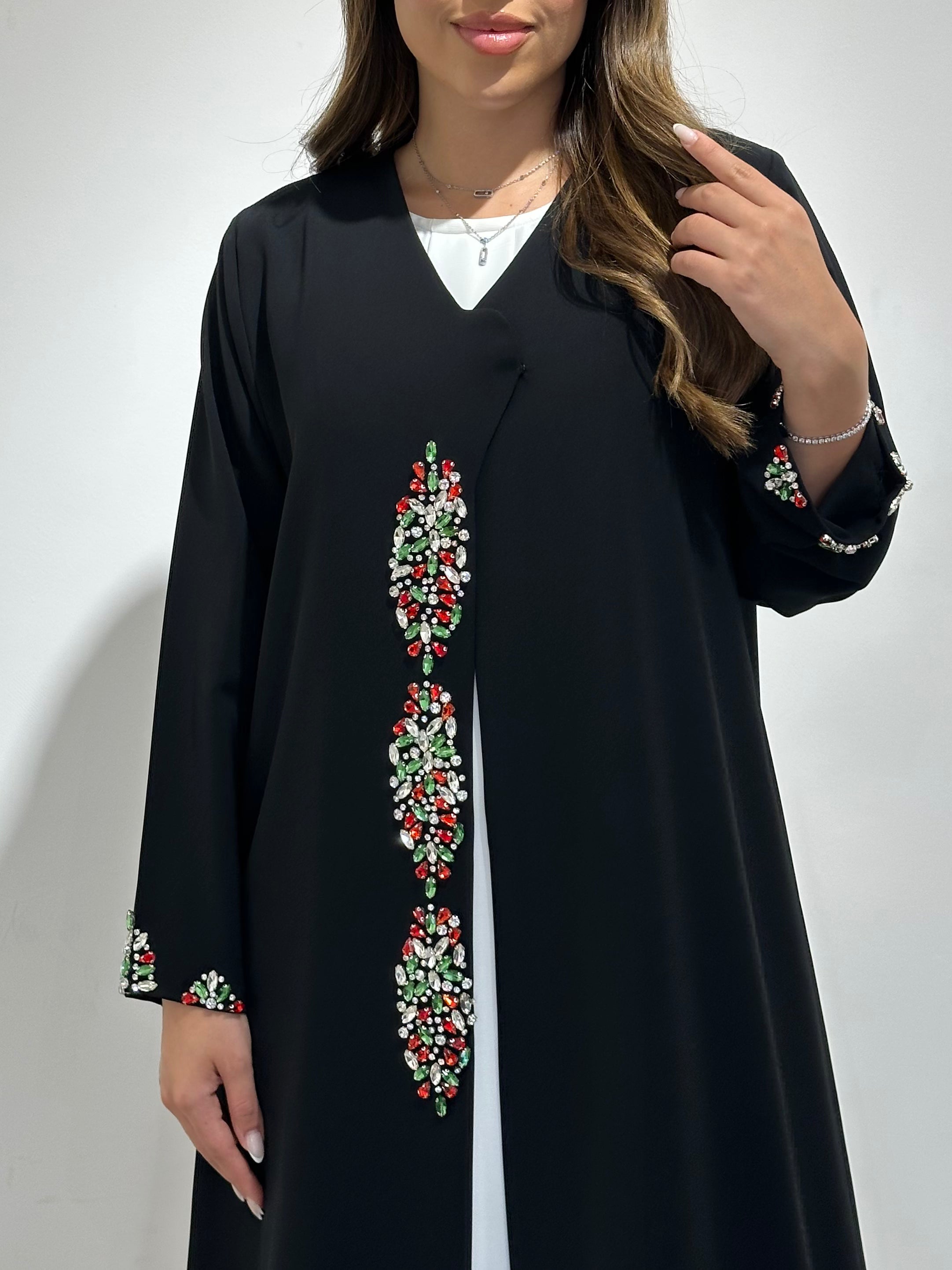 C 1562 Emirati Beaded Abaya