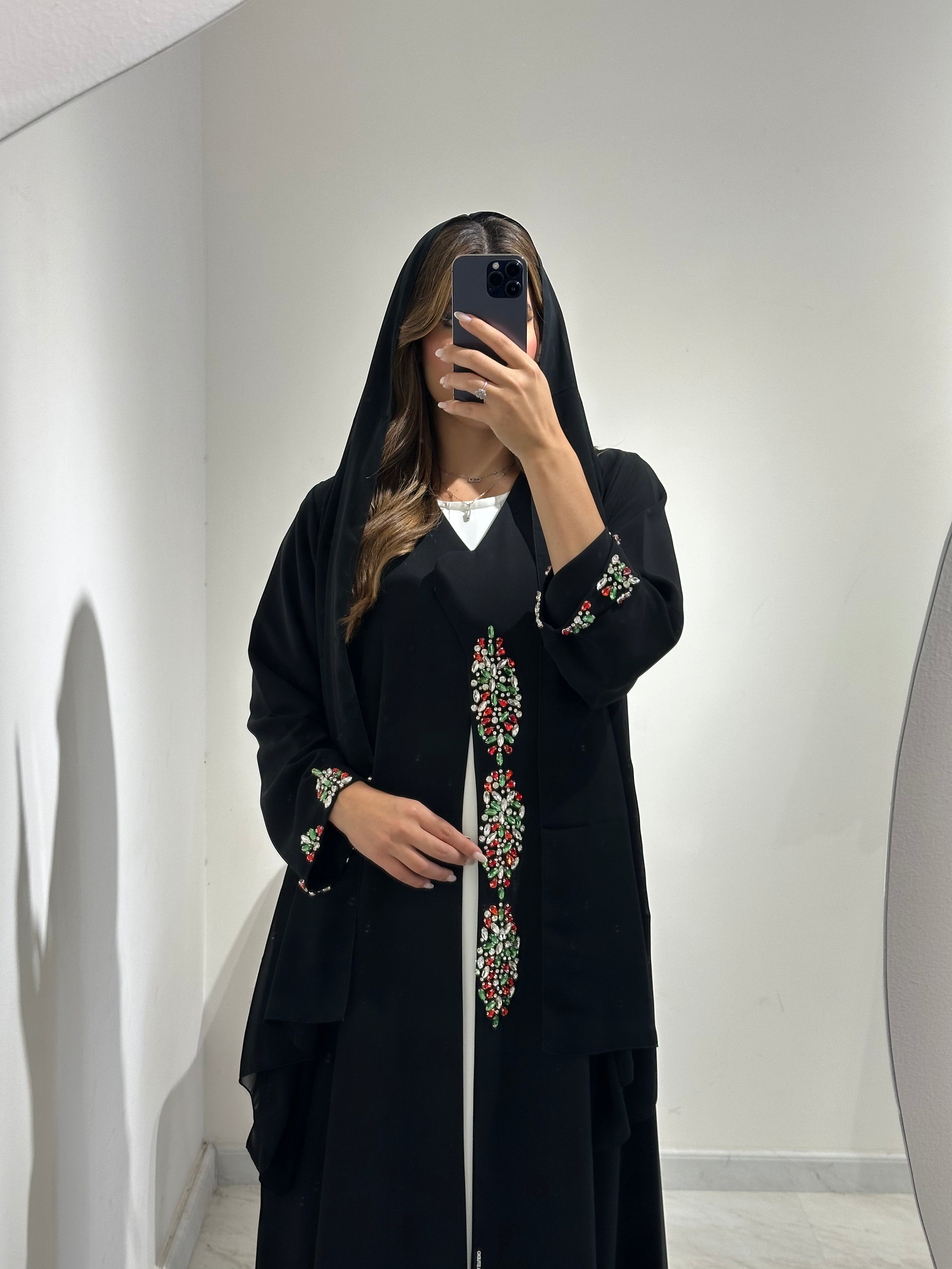 C 1562 Emirati Beaded Abaya