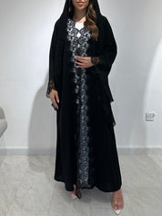 C 1566 Black Lace Abaya