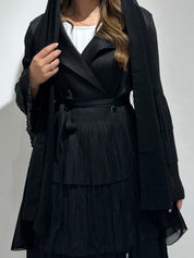 C 1567 Black Pleated Abaya