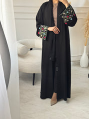 C 1515 Black Beaded Embroidered Abaya