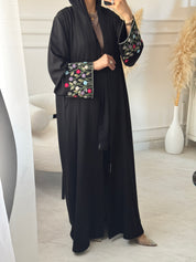 C 1515 Black Beaded Embroidered Abaya