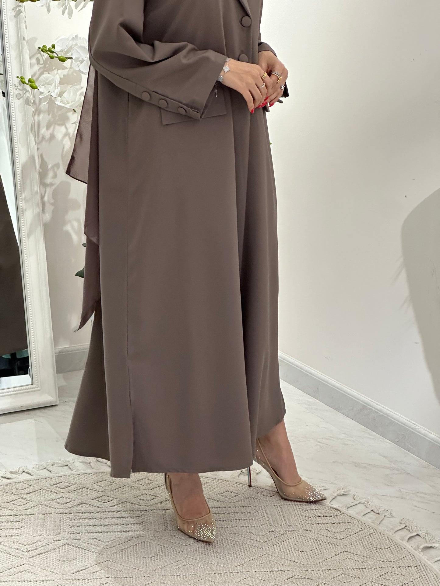 C 0365 Chocolate Brown Coat Abaya