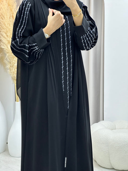 C 0182 Embroidery Black Abaya