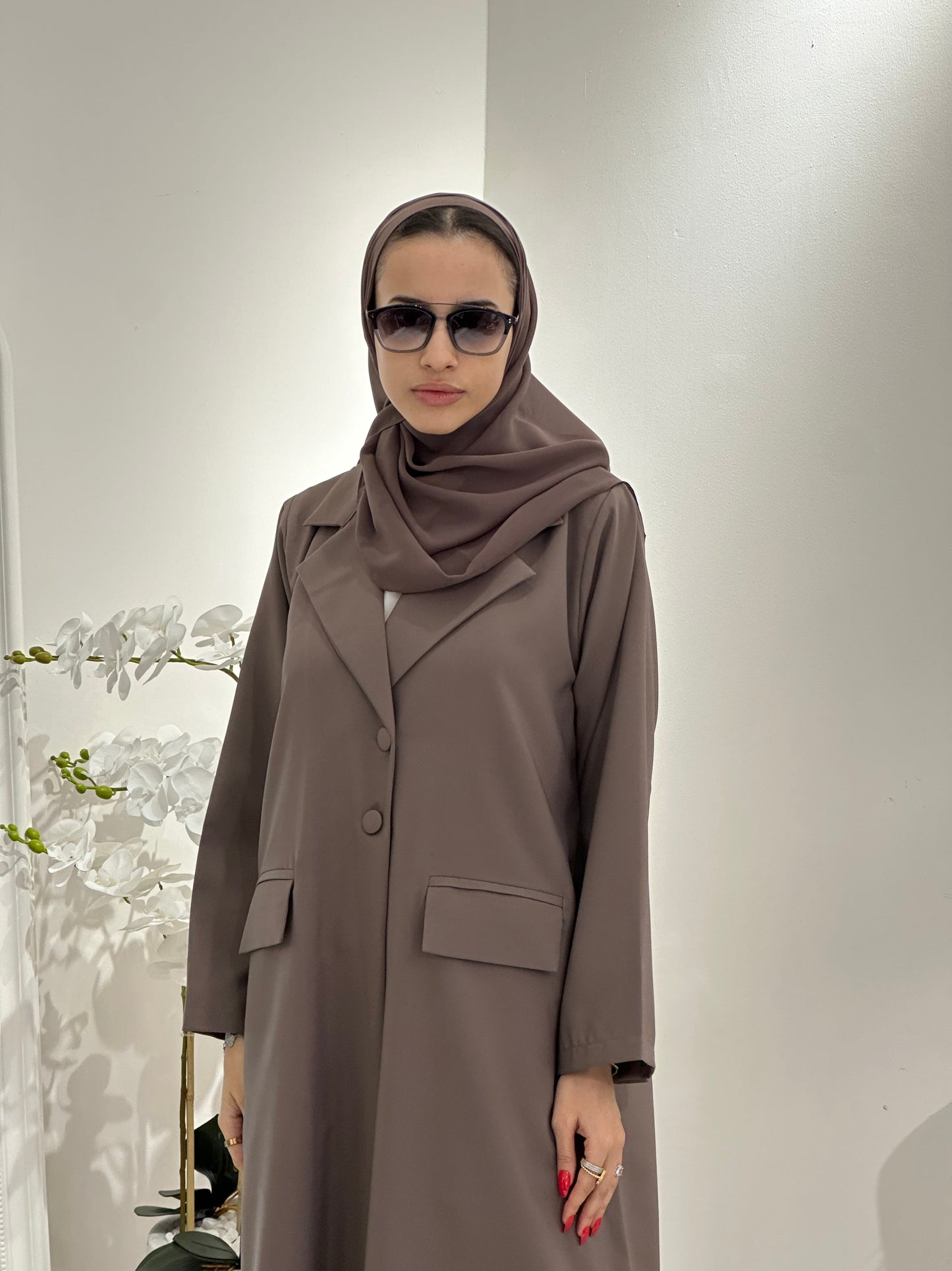 C 0365 Chocolate Brown Coat Abaya