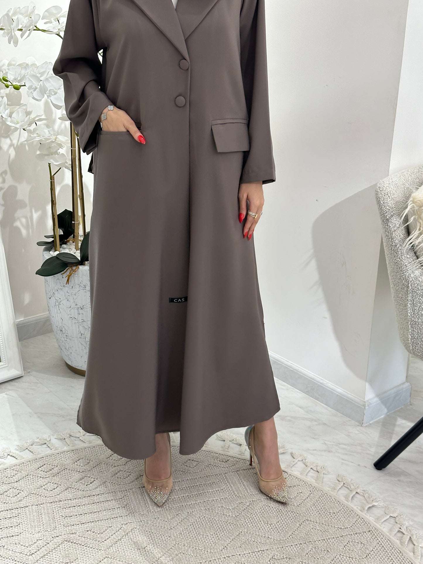 C 0365 Chocolate Brown Coat Abaya