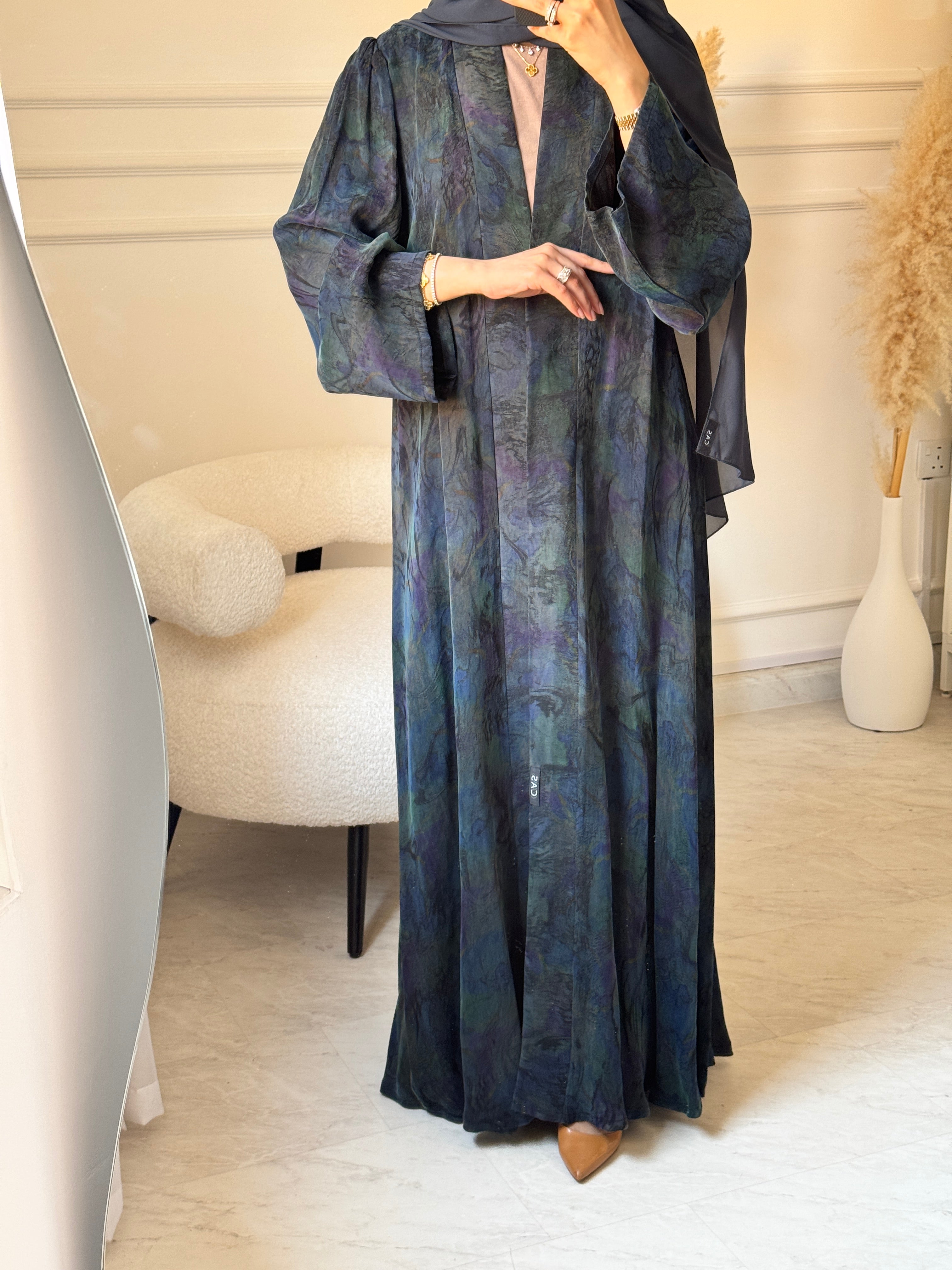 C 1518-06 Blue Green Abaya