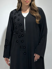 C 1572 Black Beaded Abaya