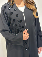 C 1572 Black Beaded Abaya