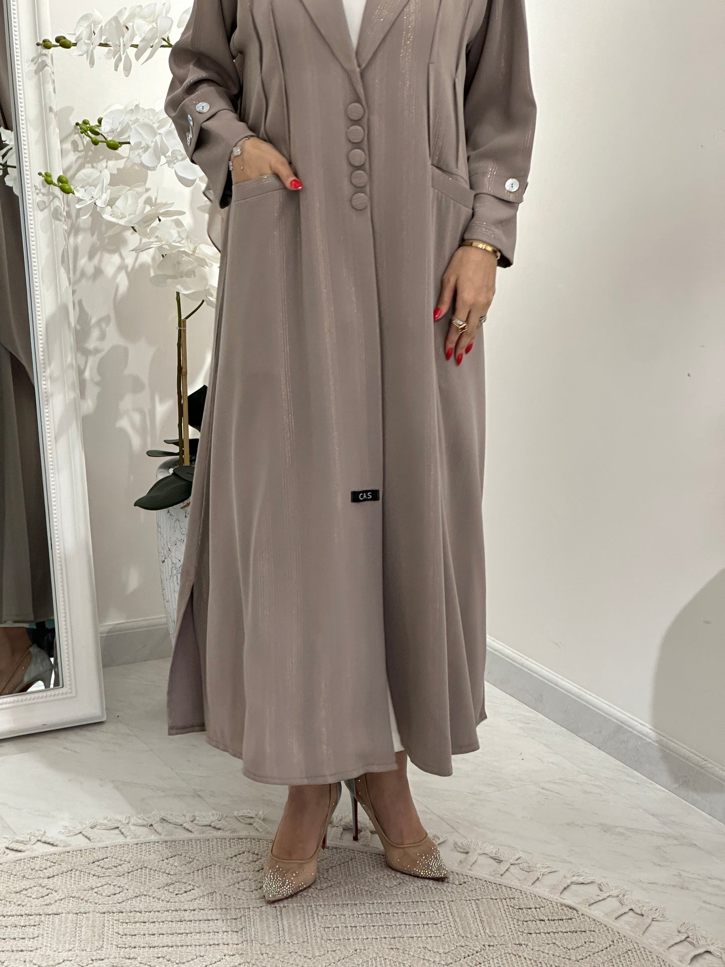 C 0366 Beige Coat Abaya