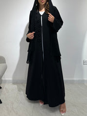 C 1572 Black Beaded Abaya