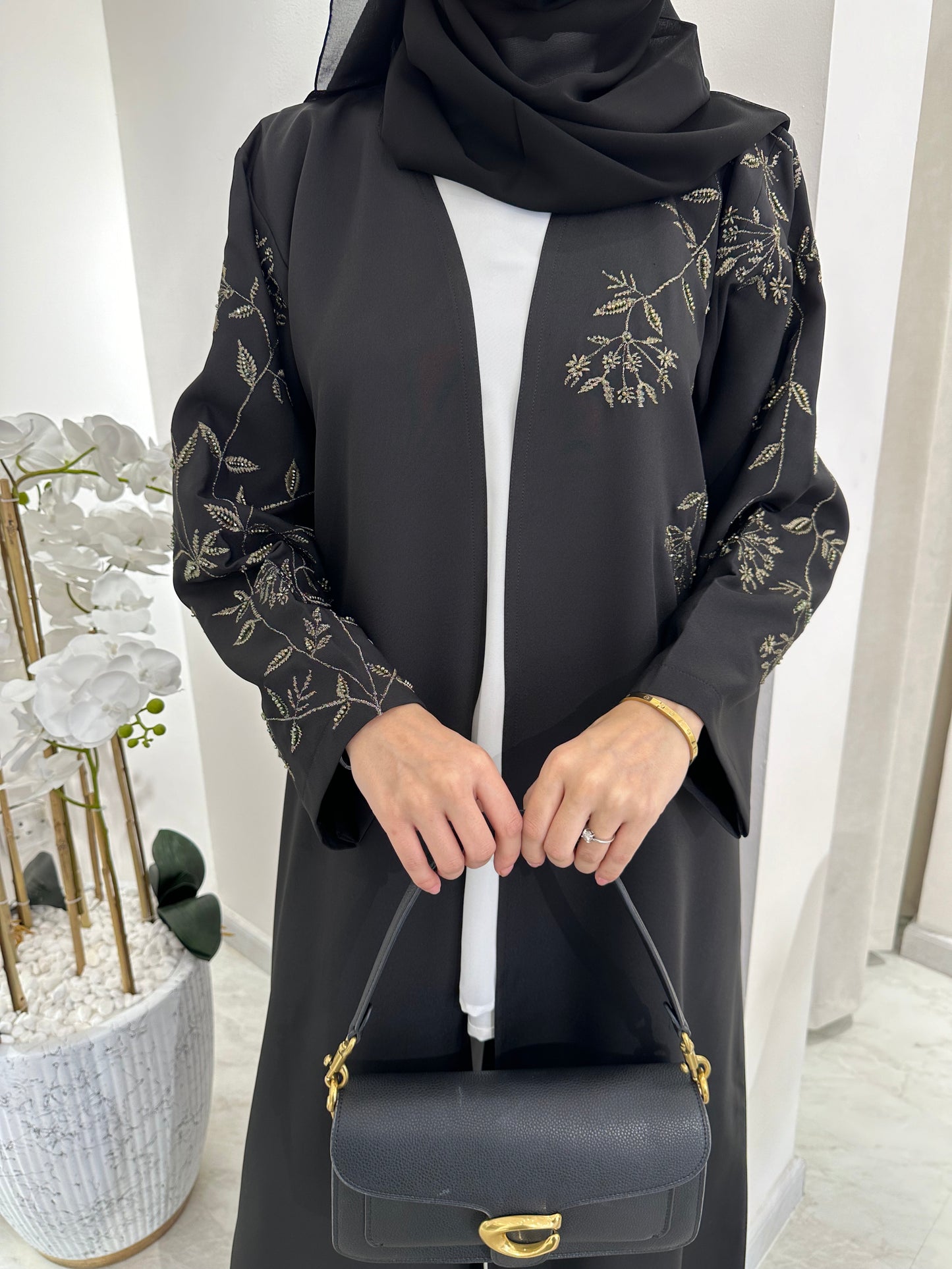 C Black Summer Eid Abaya 16