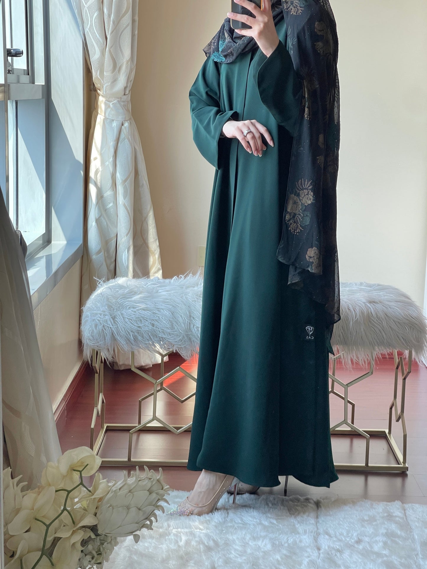 C RTW Green Abaya Set