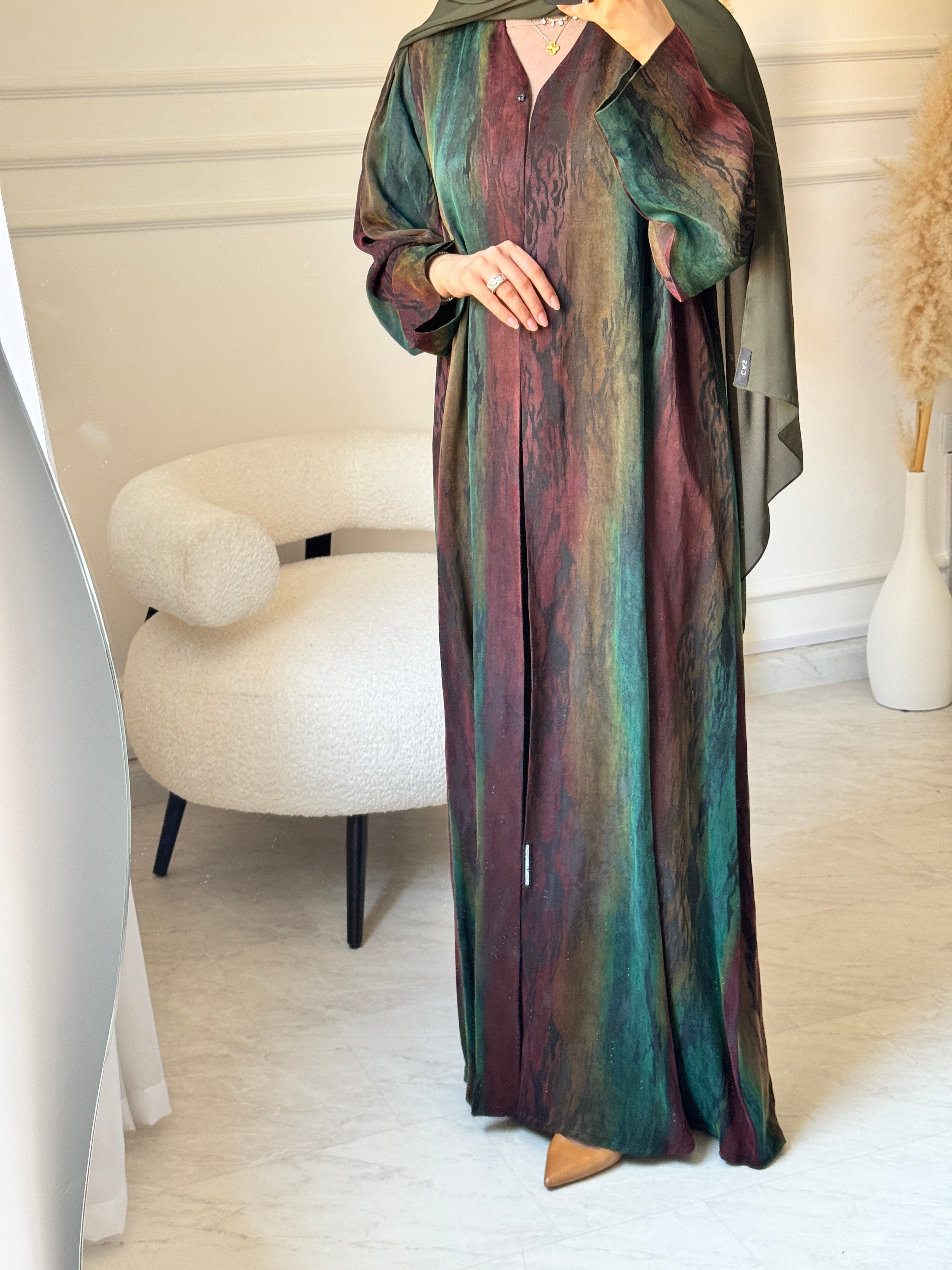 C 1518-03 Olive Brown Abaya