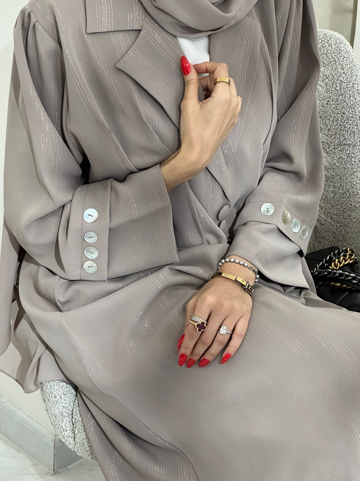 C 0366 Beige Coat Abaya