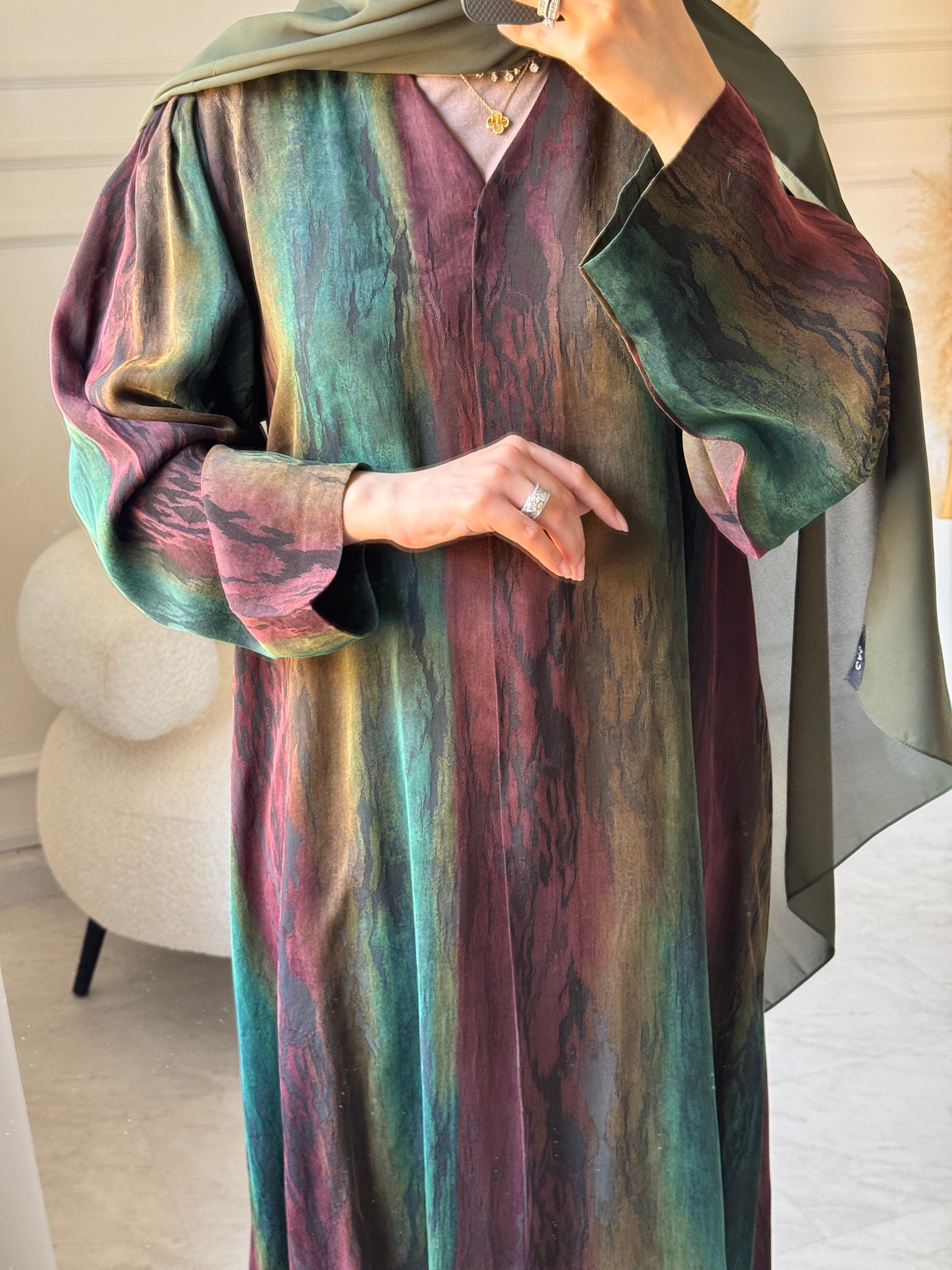 C 1518-03 Olive Brown Abaya