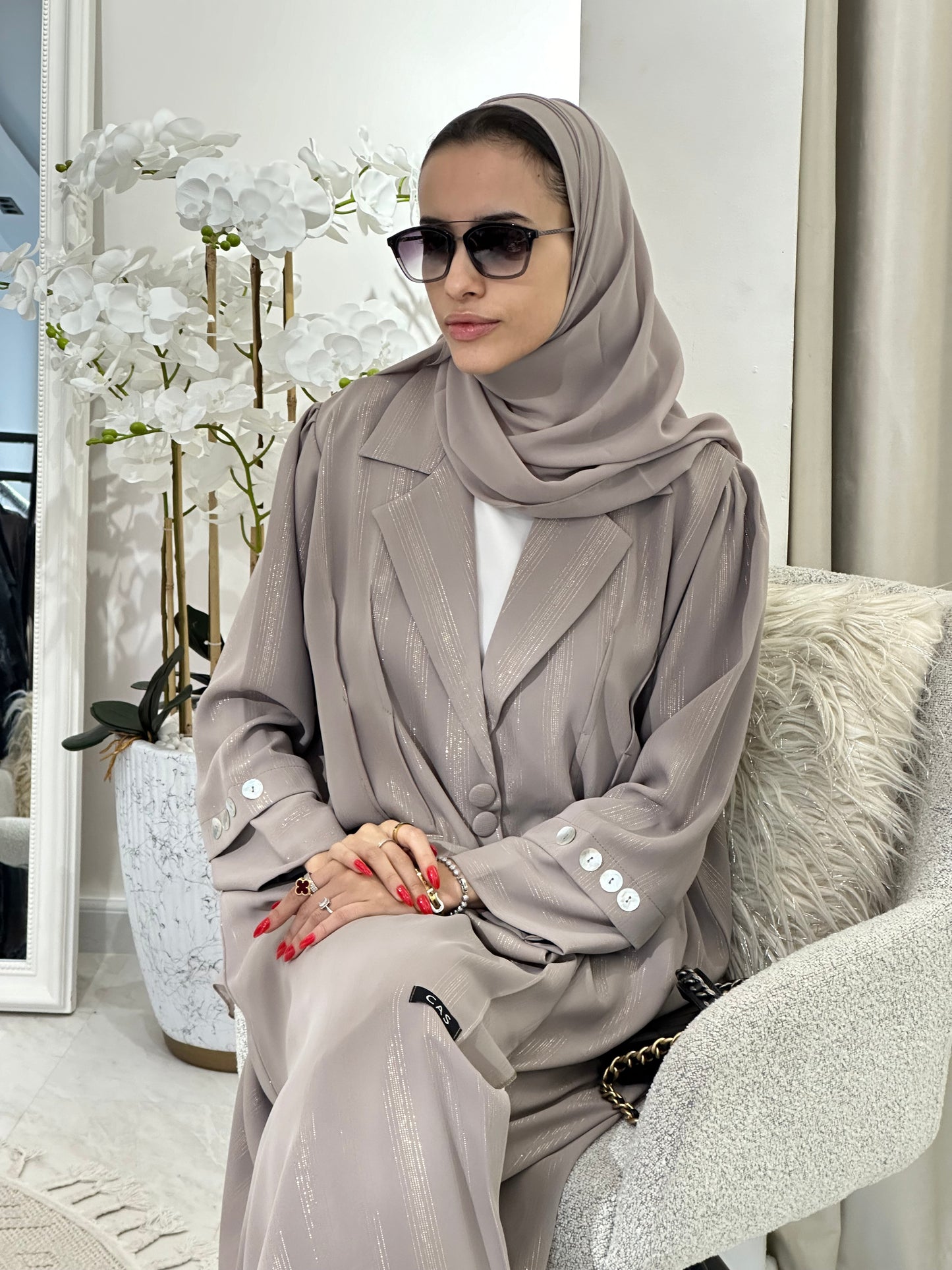 C 0366 Beige Coat Abaya