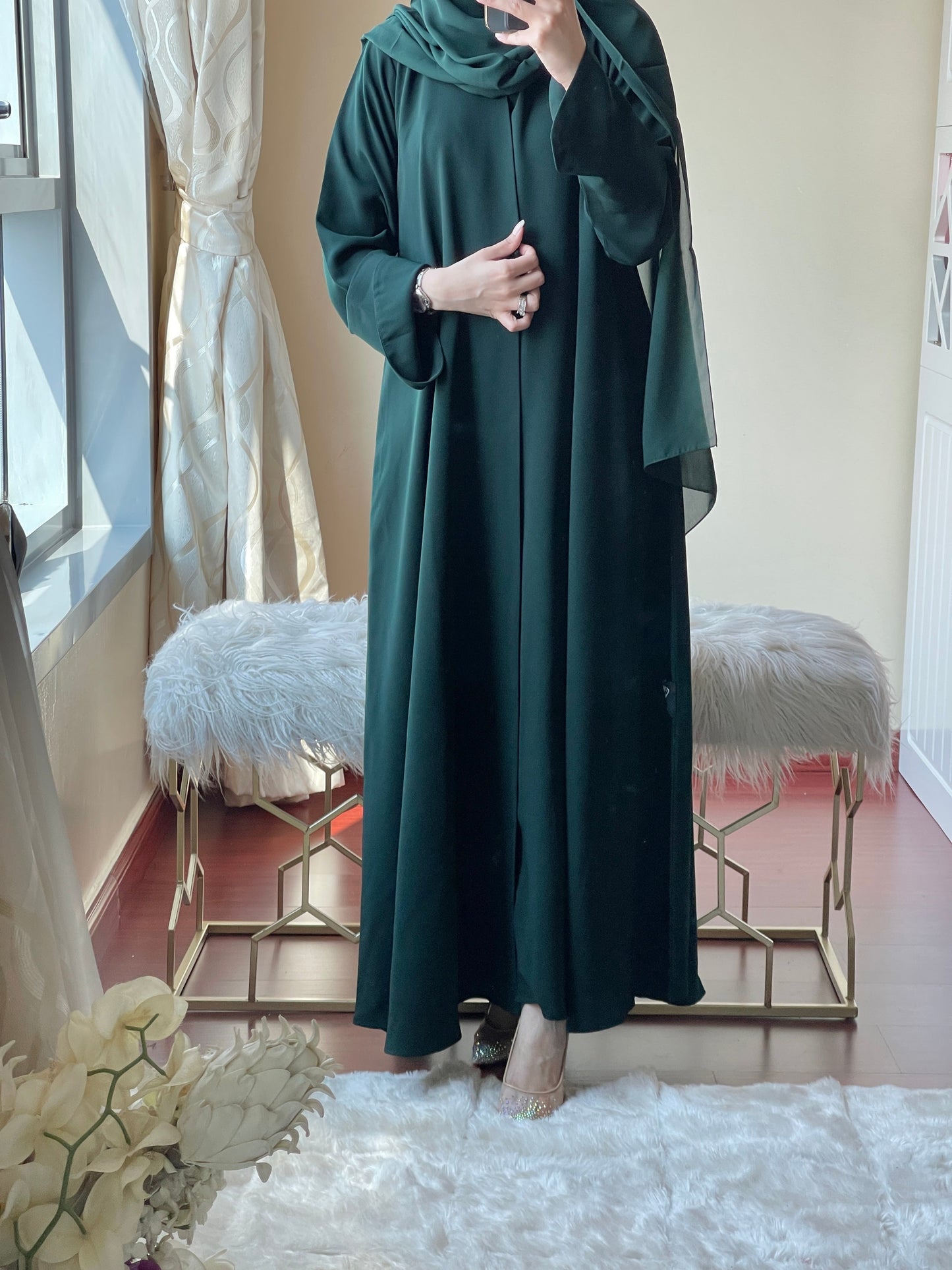 C RTW Green Abaya Set