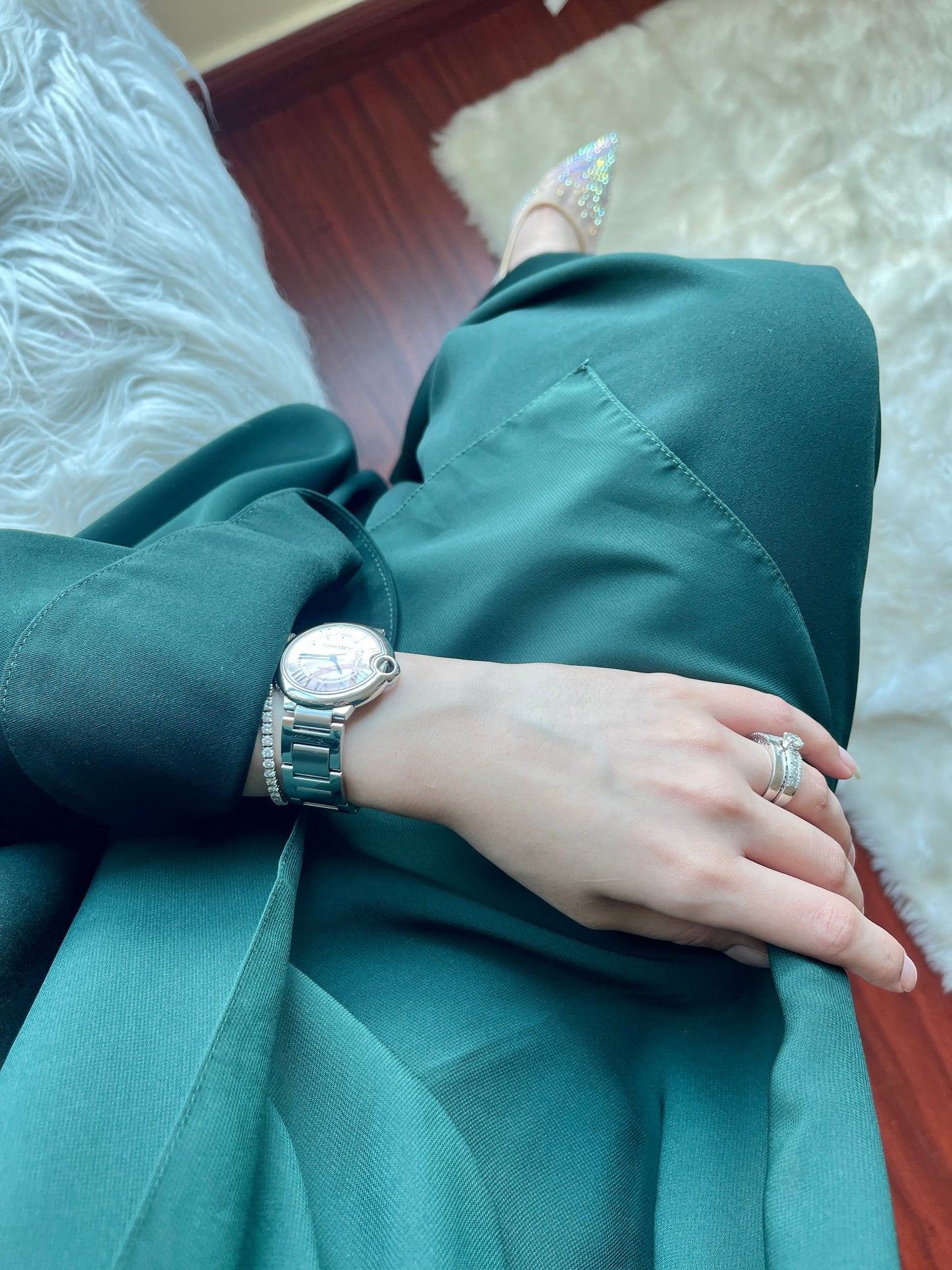 C RTW Green Abaya Set