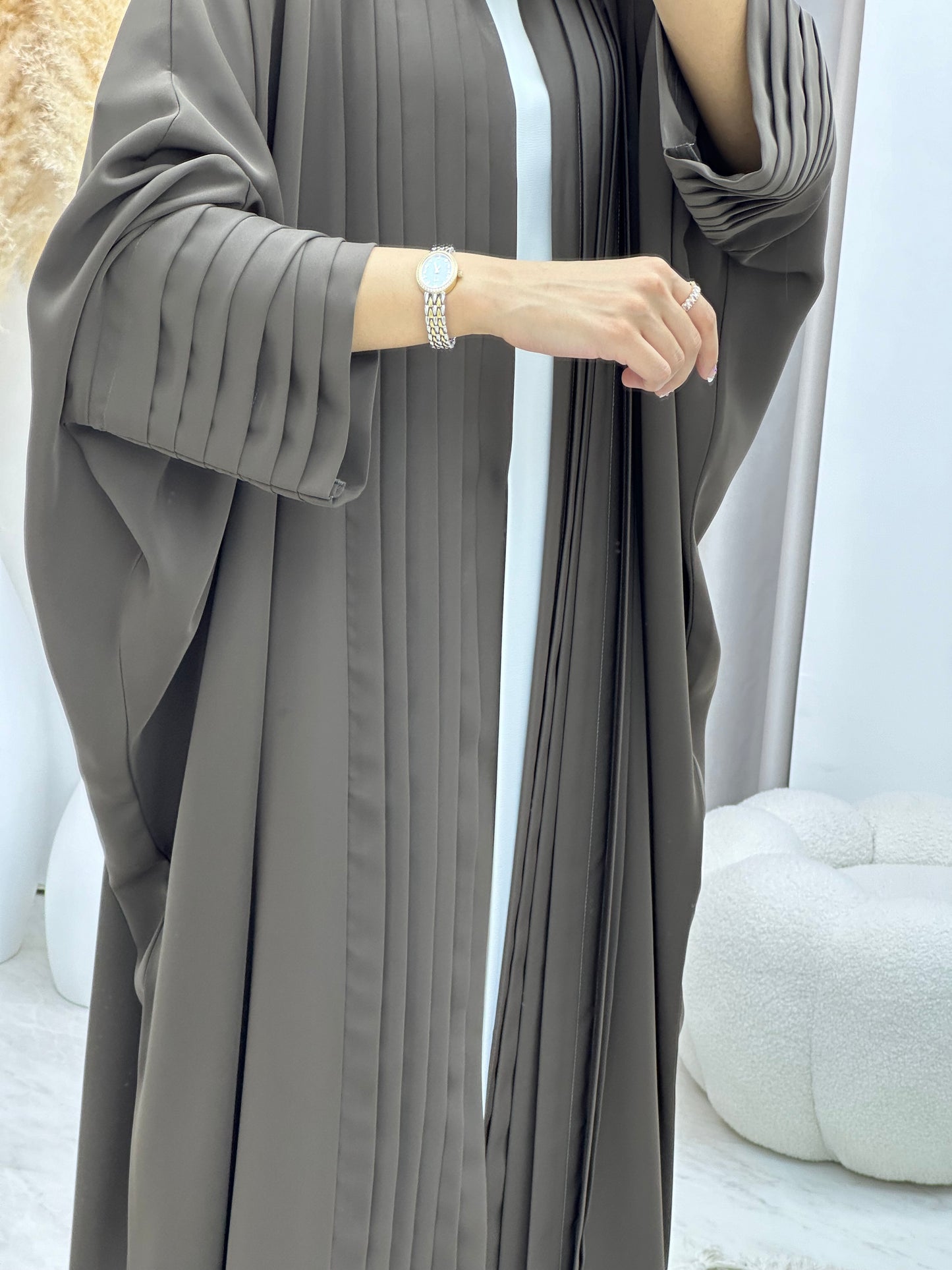 C RTW 0178 Pleated Olive Abaya