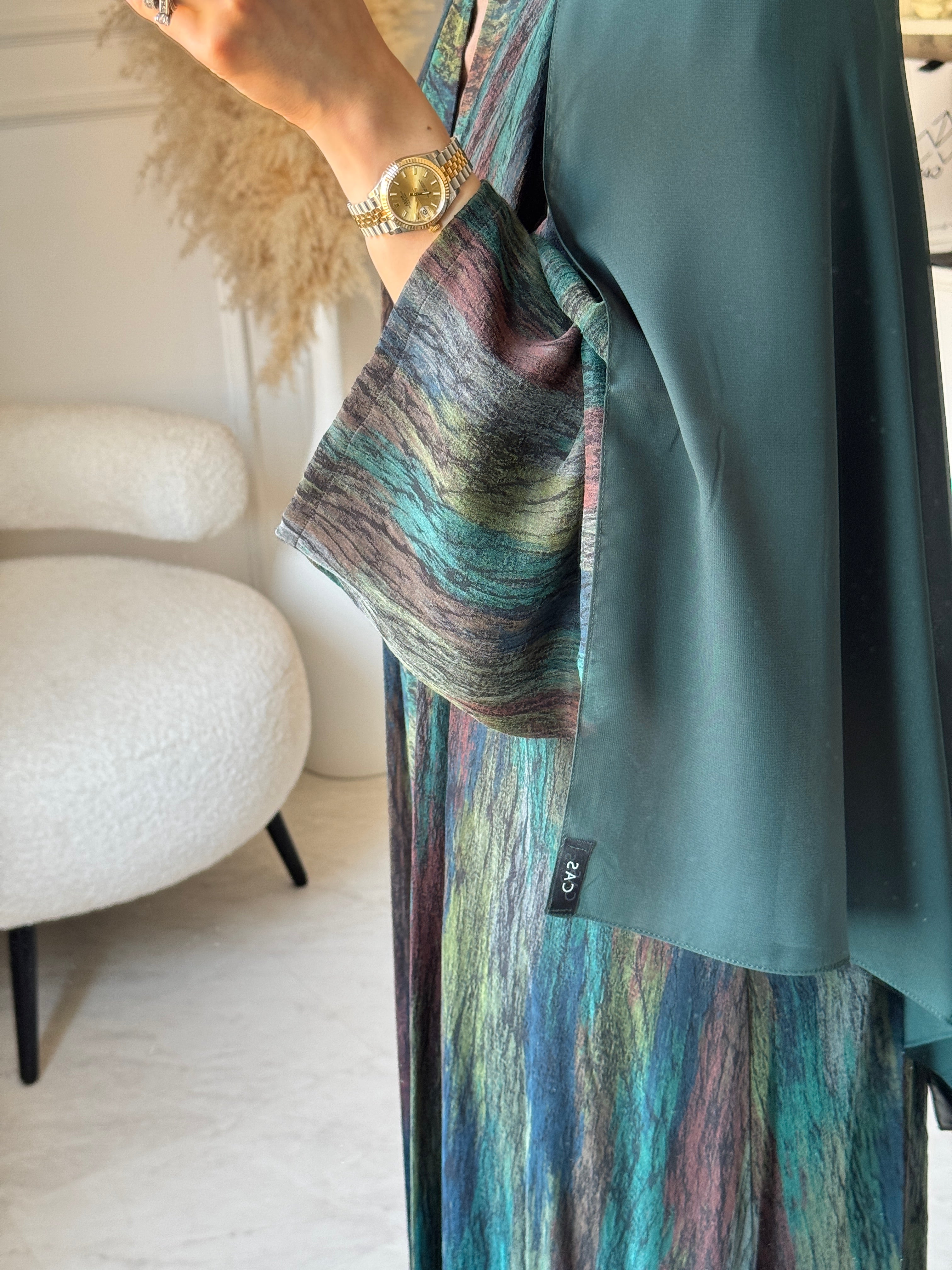 C 1518-02 Pine Green Abaya