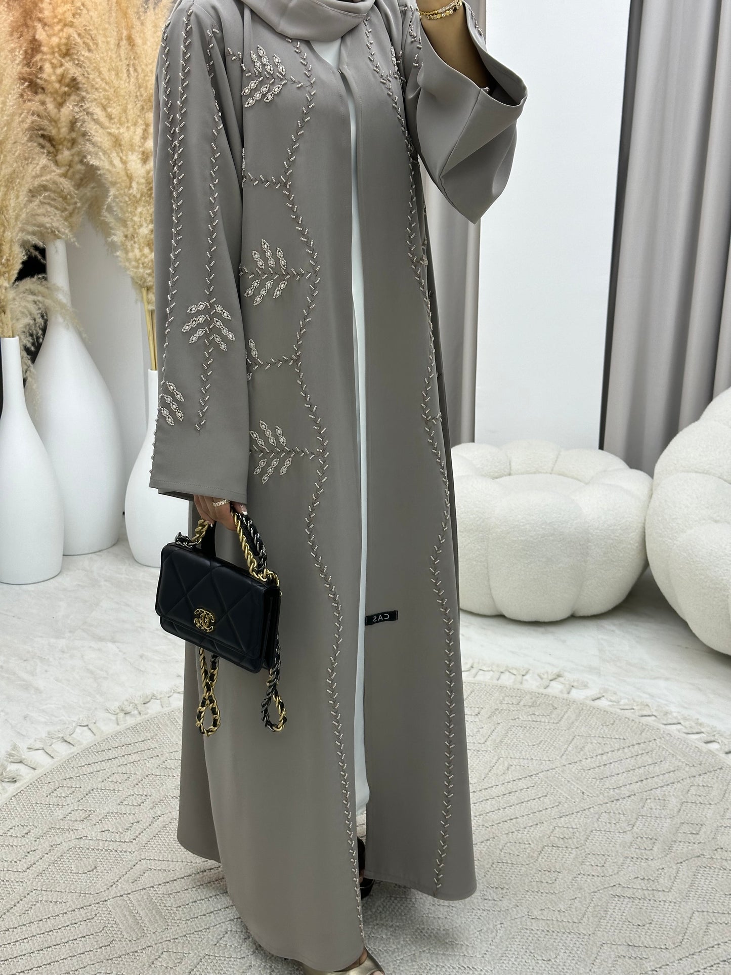 C 0177 Beaded Nude Abaya