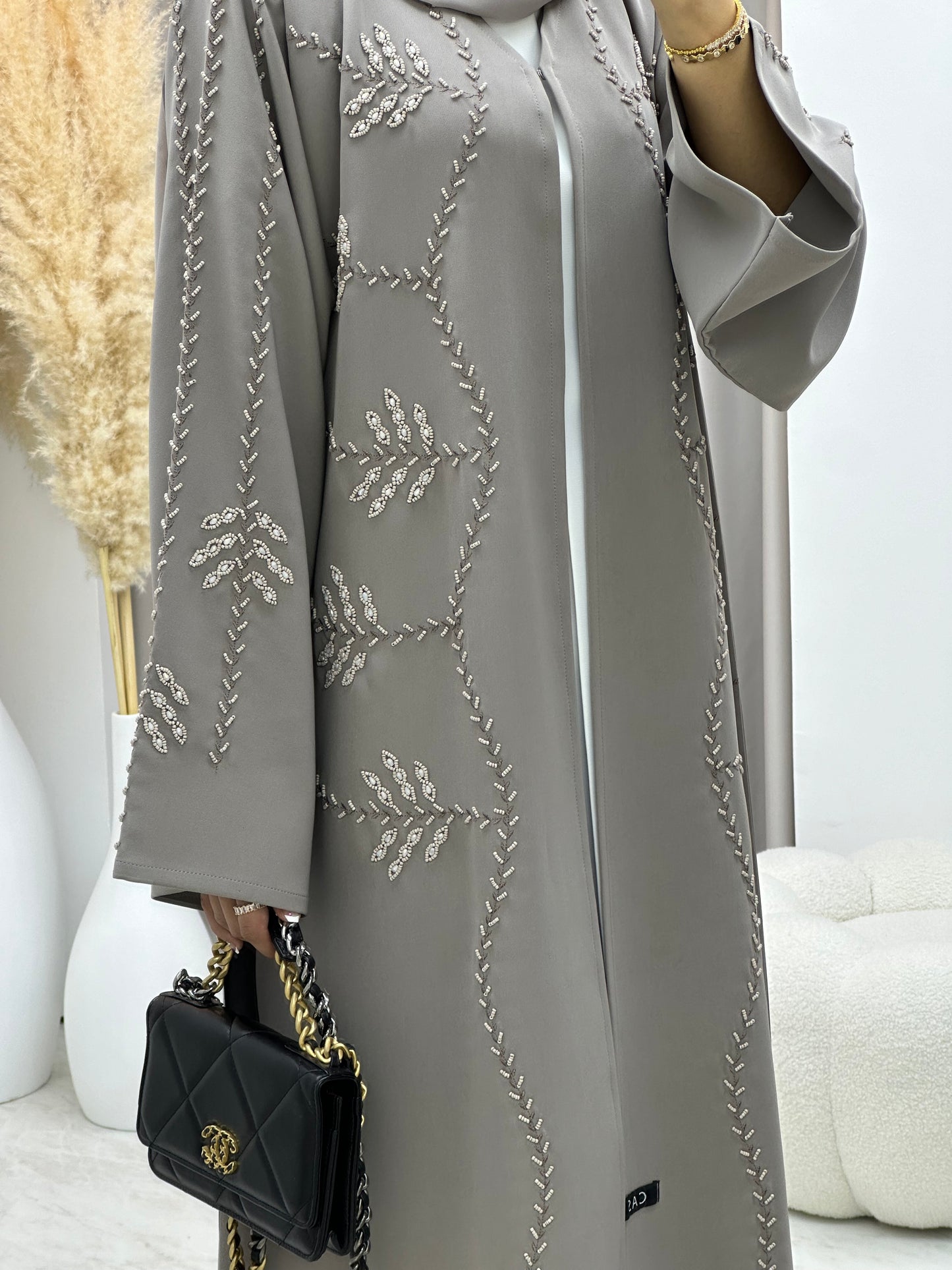 C 0177 Beaded Nude Abaya