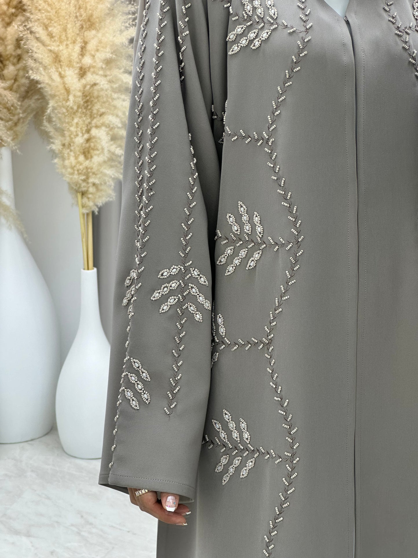 C 0177 Beaded Nude Abaya