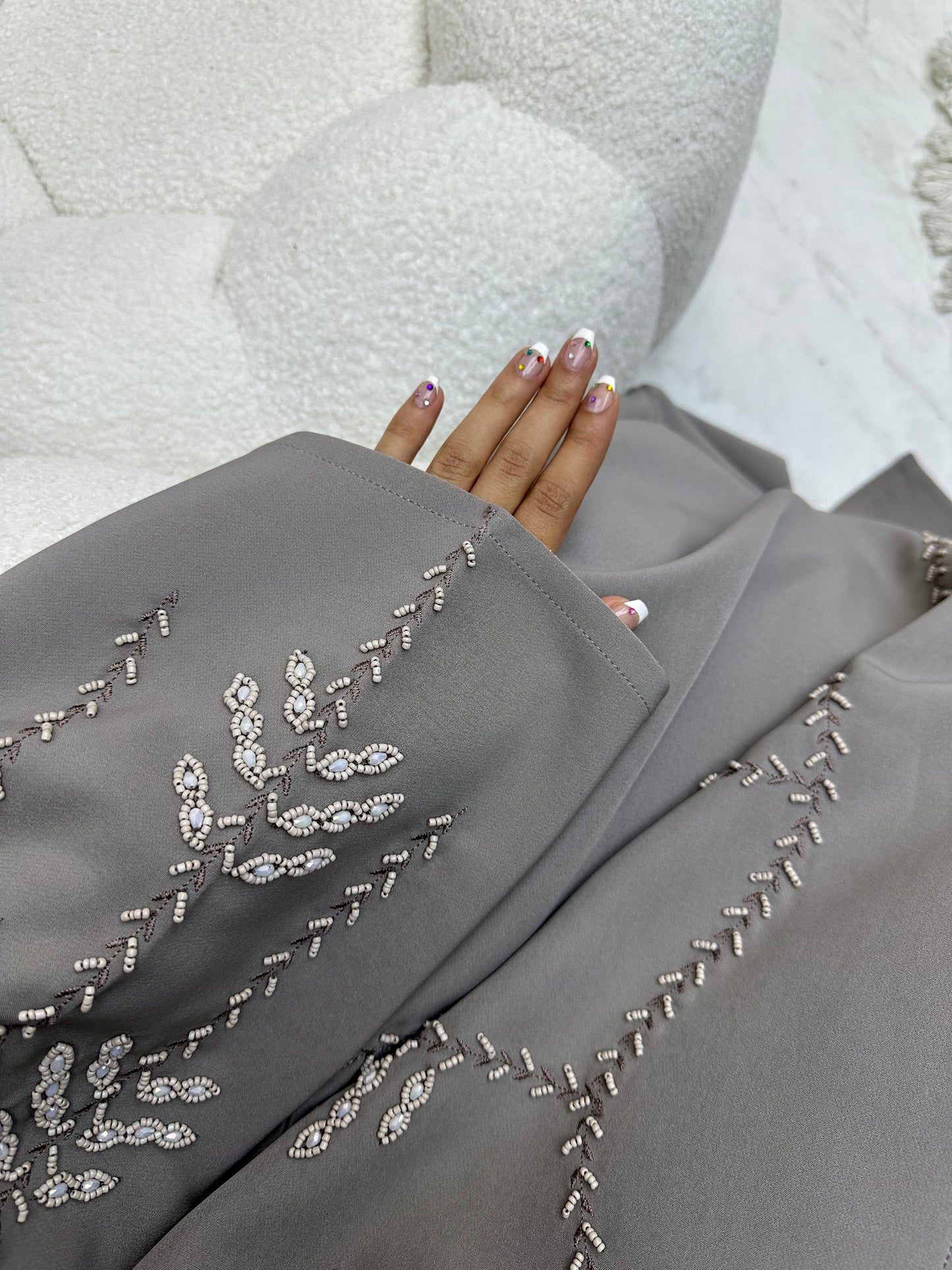 C 0177 Beaded Nude Abaya