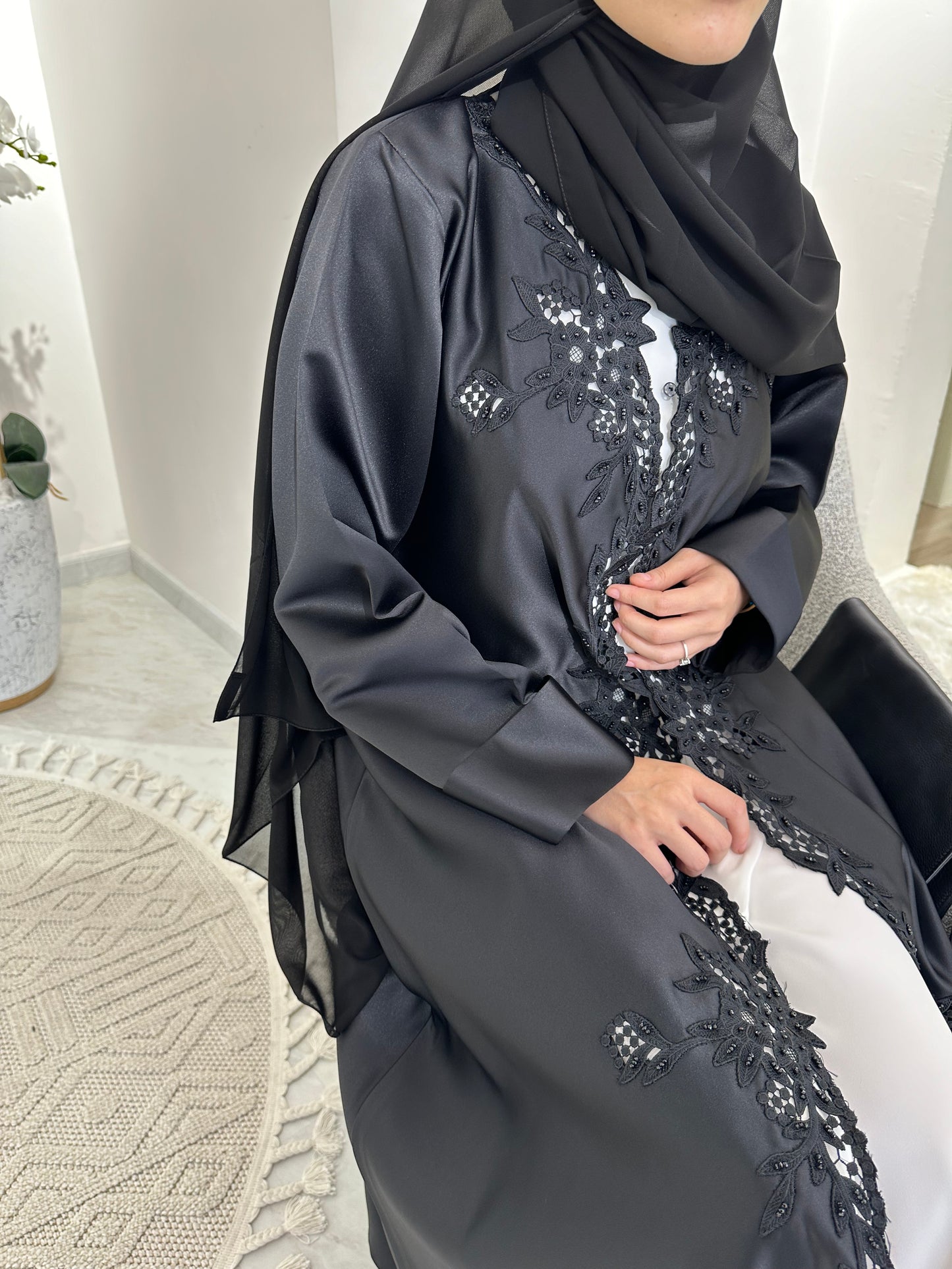 C Black Summer Eid Abaya 19