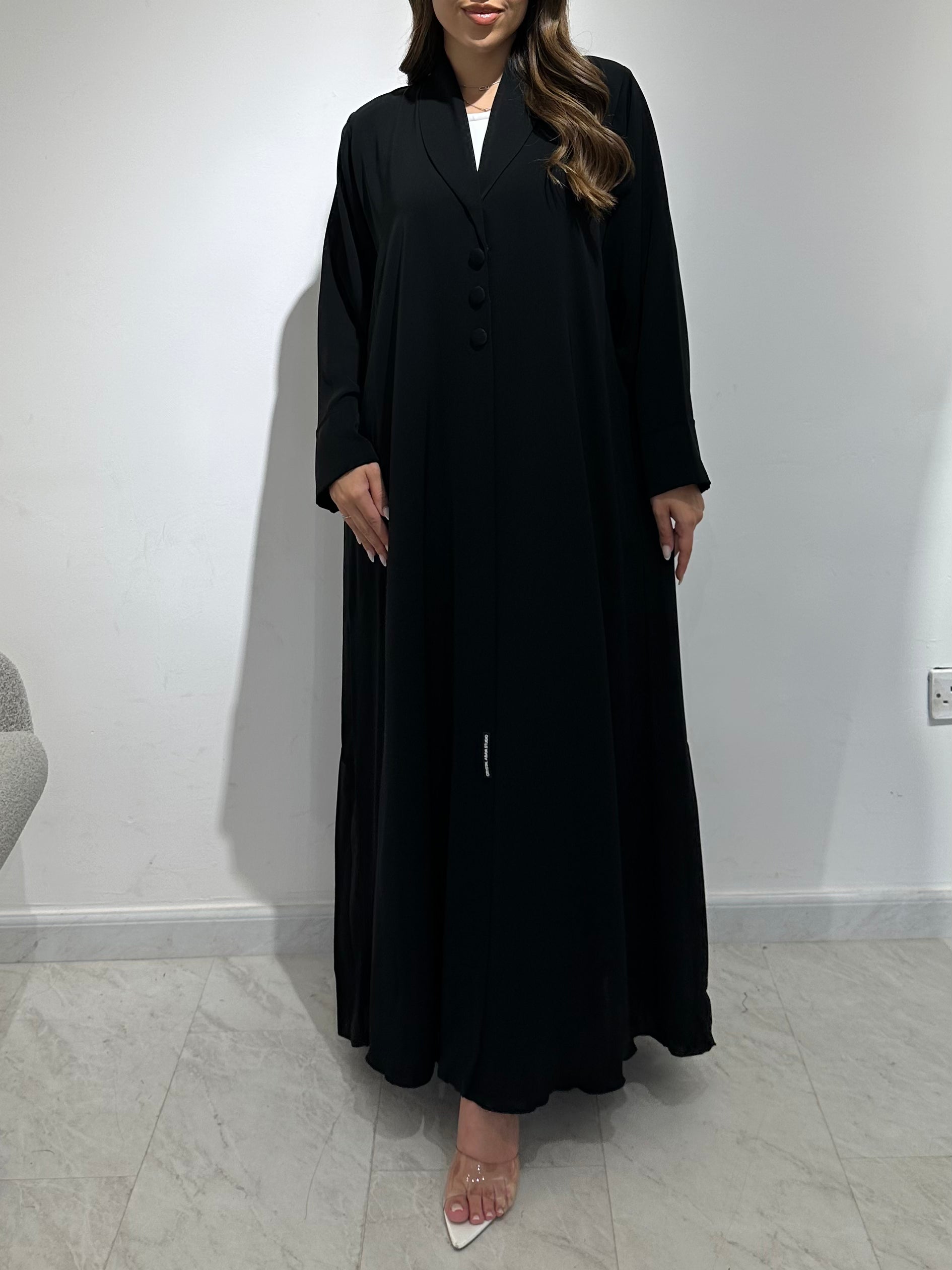 C 1576 Black Pleated Abaya
