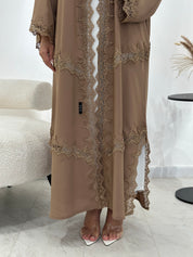 C 1344 Camel Lace abaya