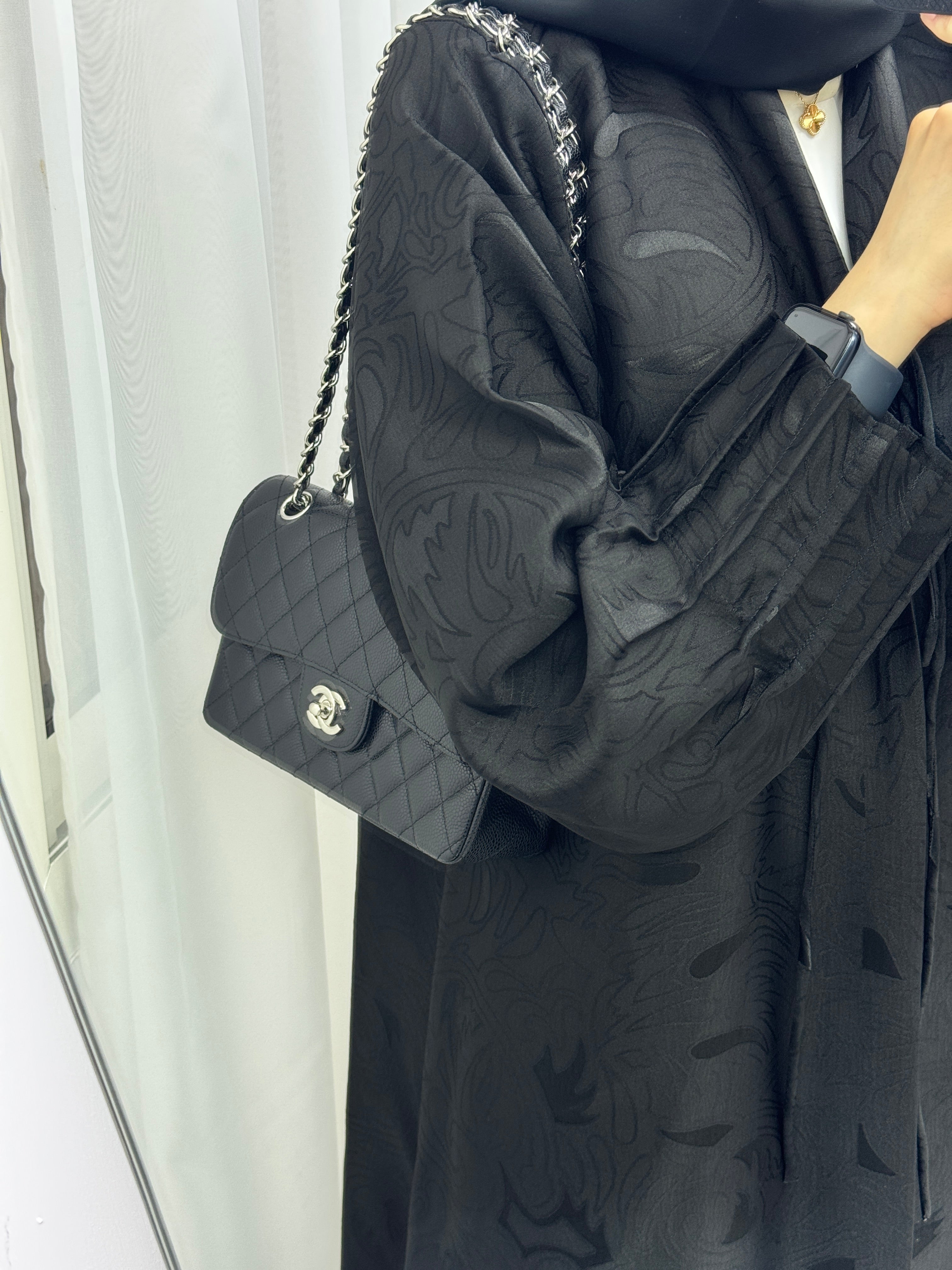C 1523 Black work Abaya