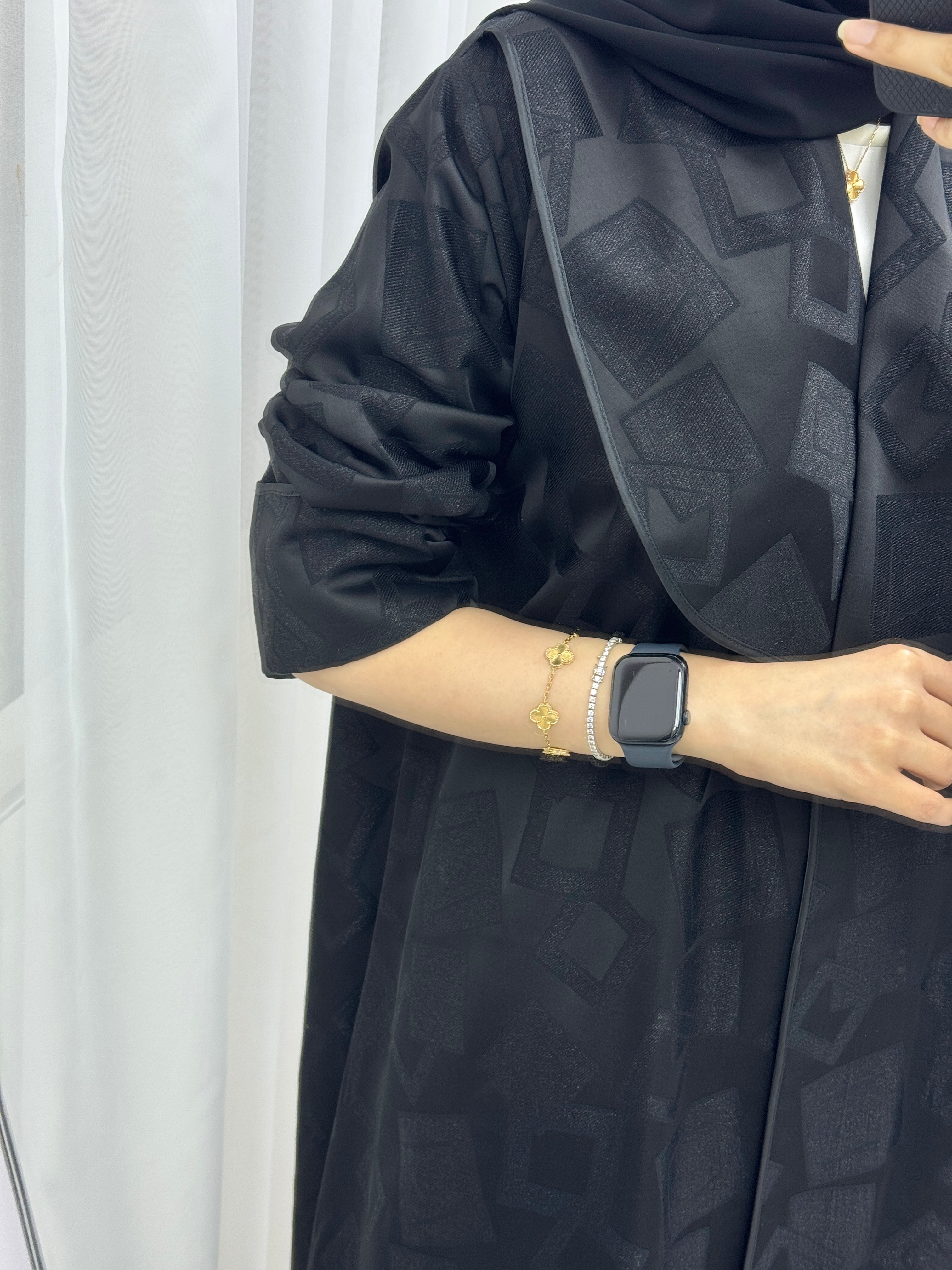 C 1524 Black work Abaya