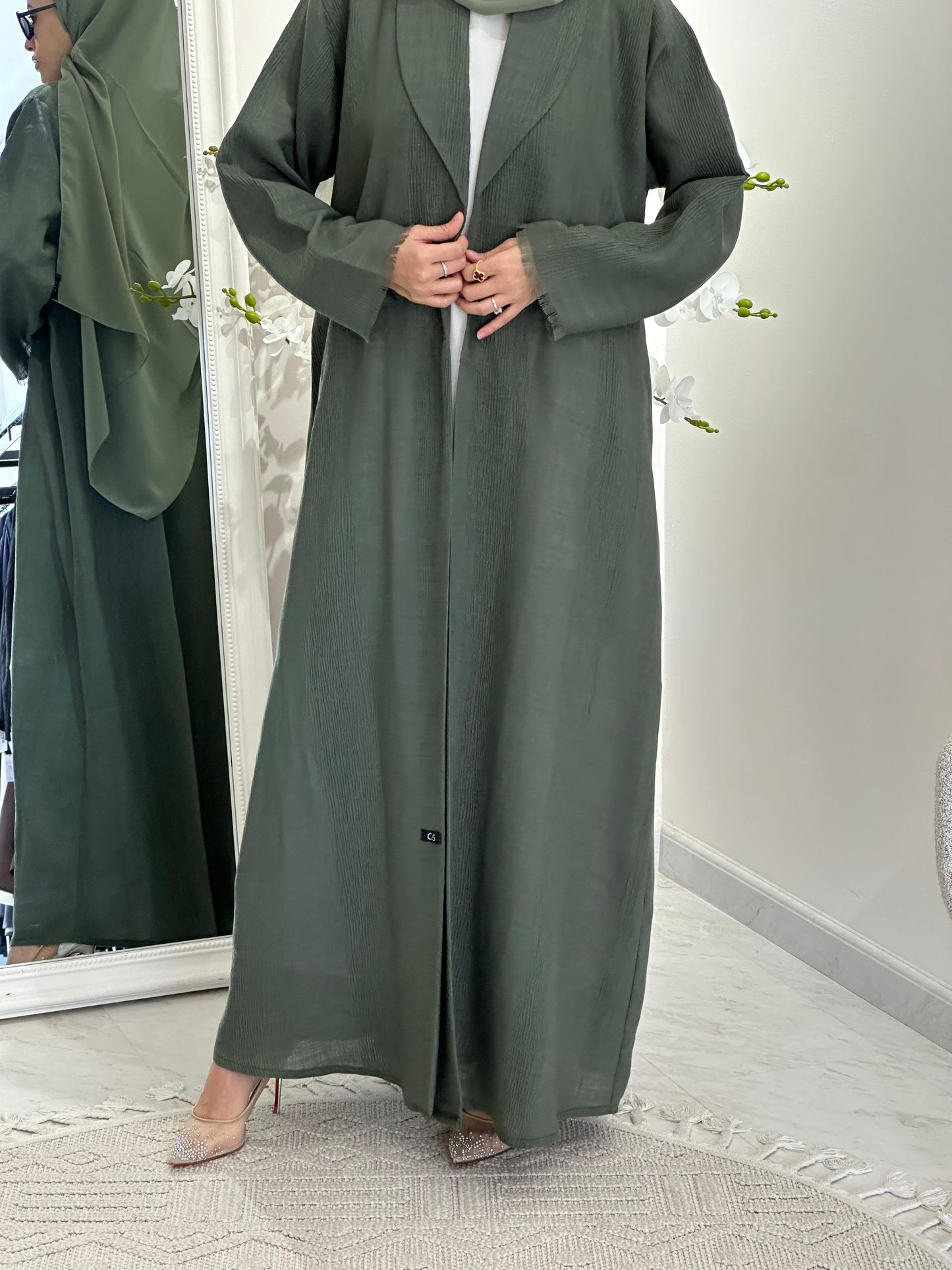 C 0368-02 Green Coat Abaya