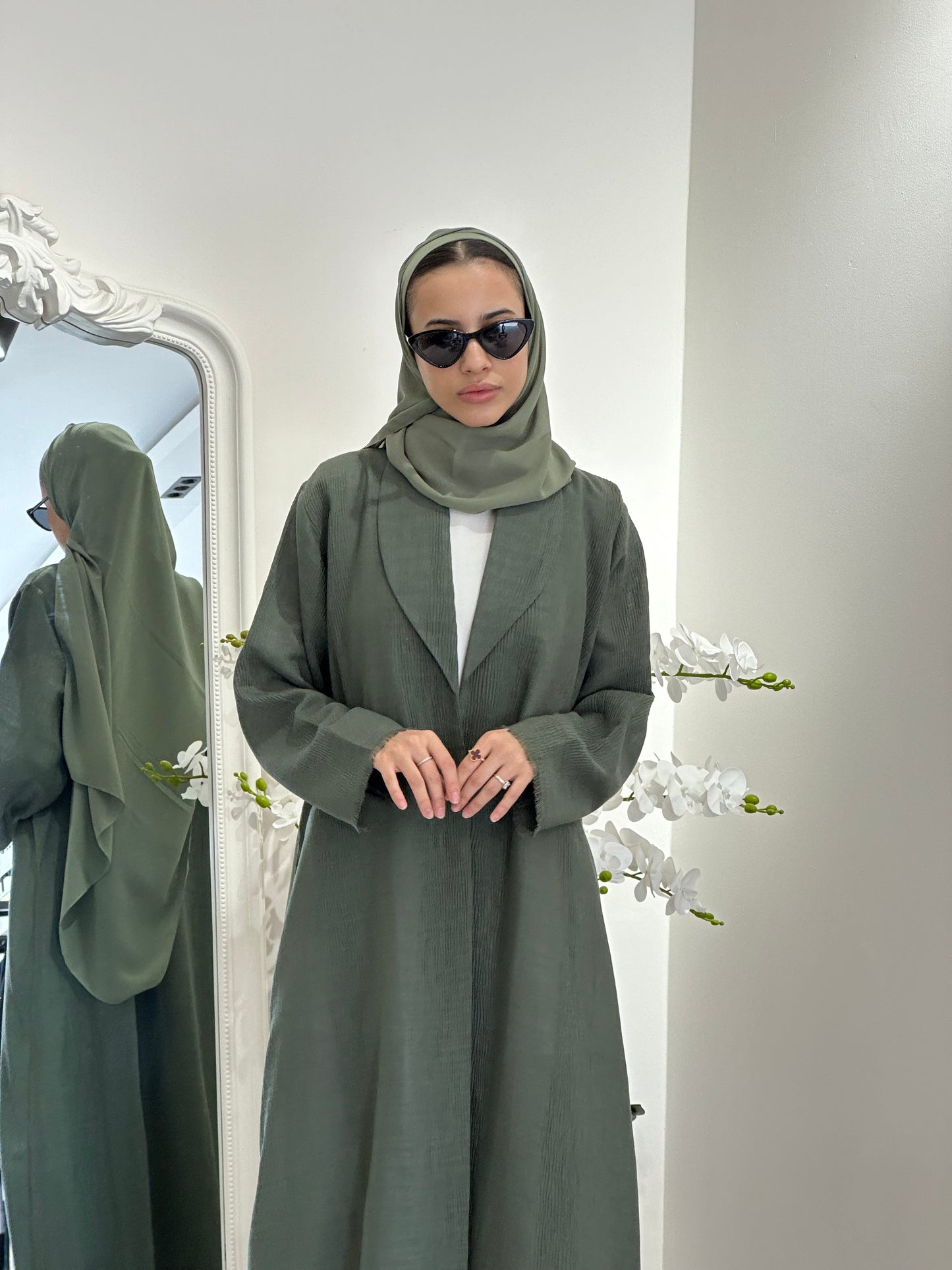 C 0368-02 Green Coat Abaya