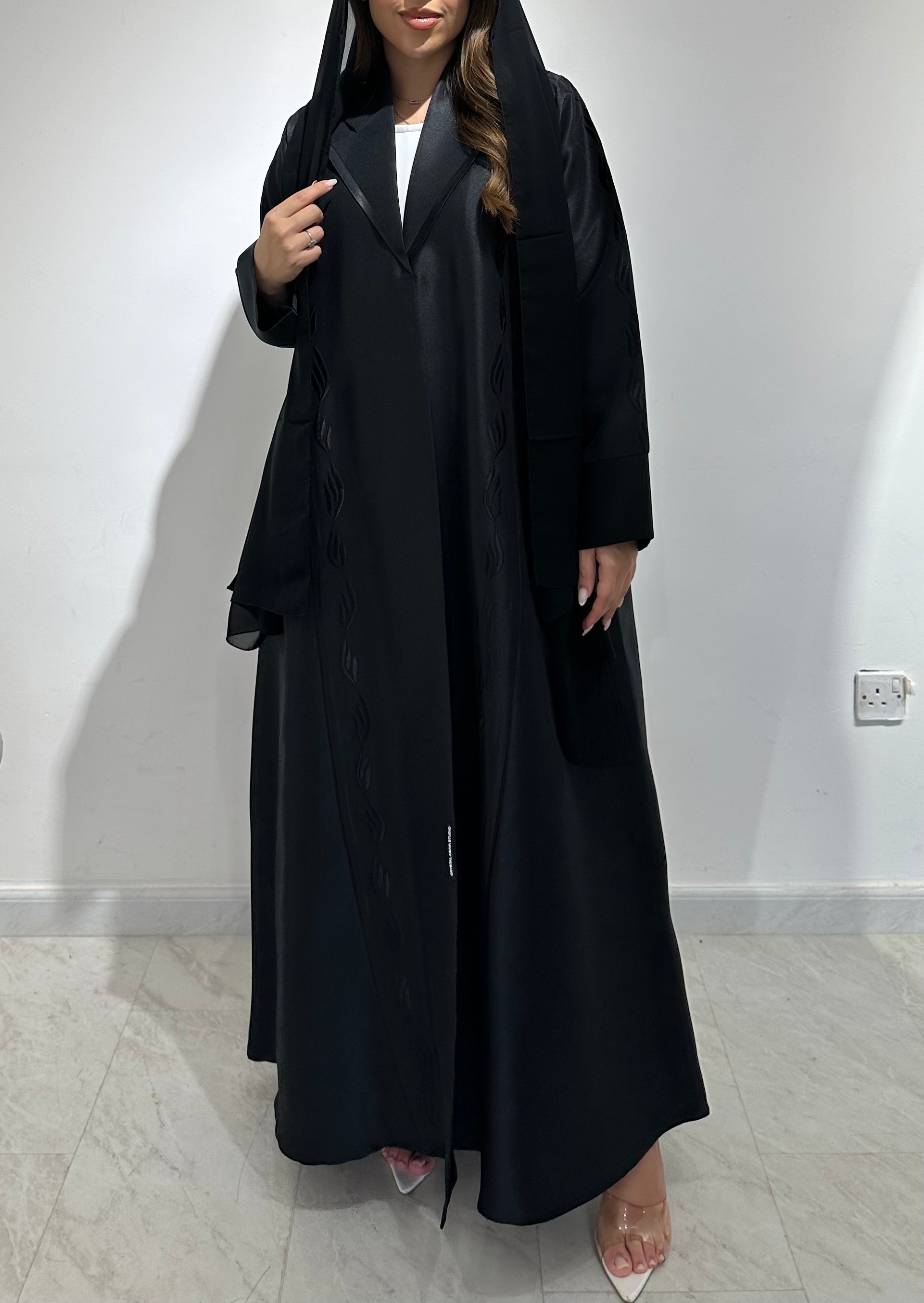 C 1579 Black Embroidered Abaya