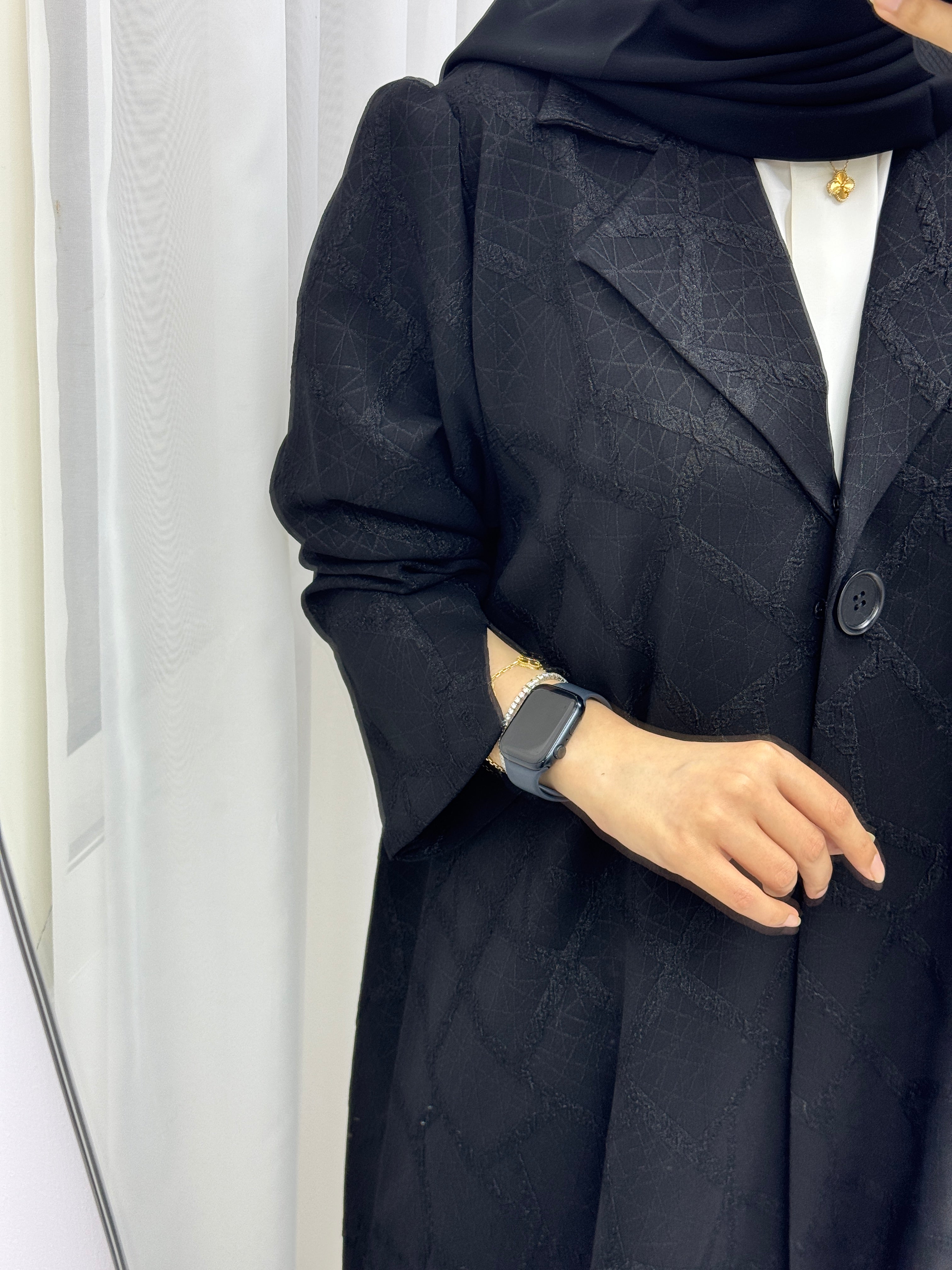 C 1526 Black work Abaya
