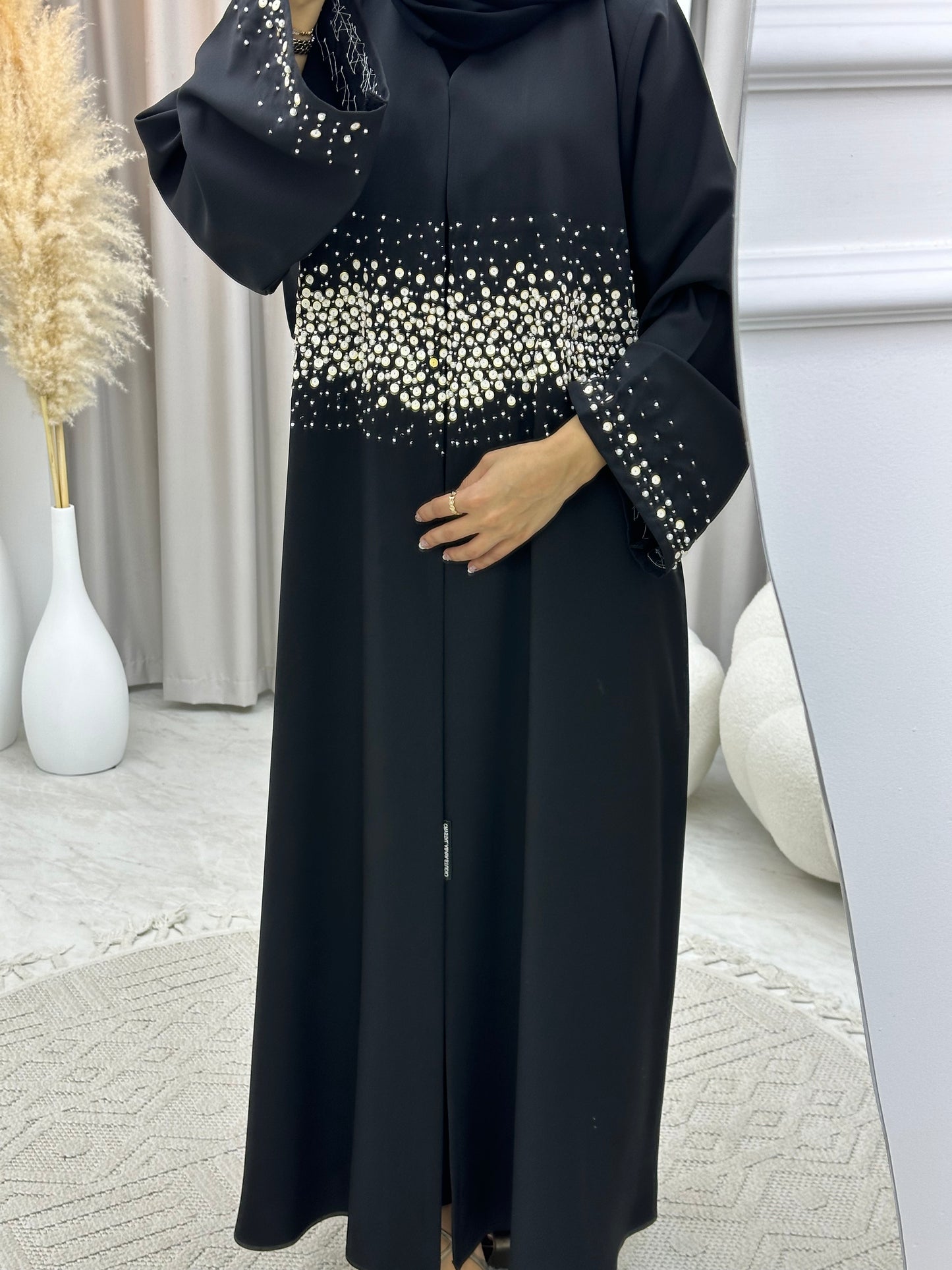 C 0187 Beaded Black Abaya