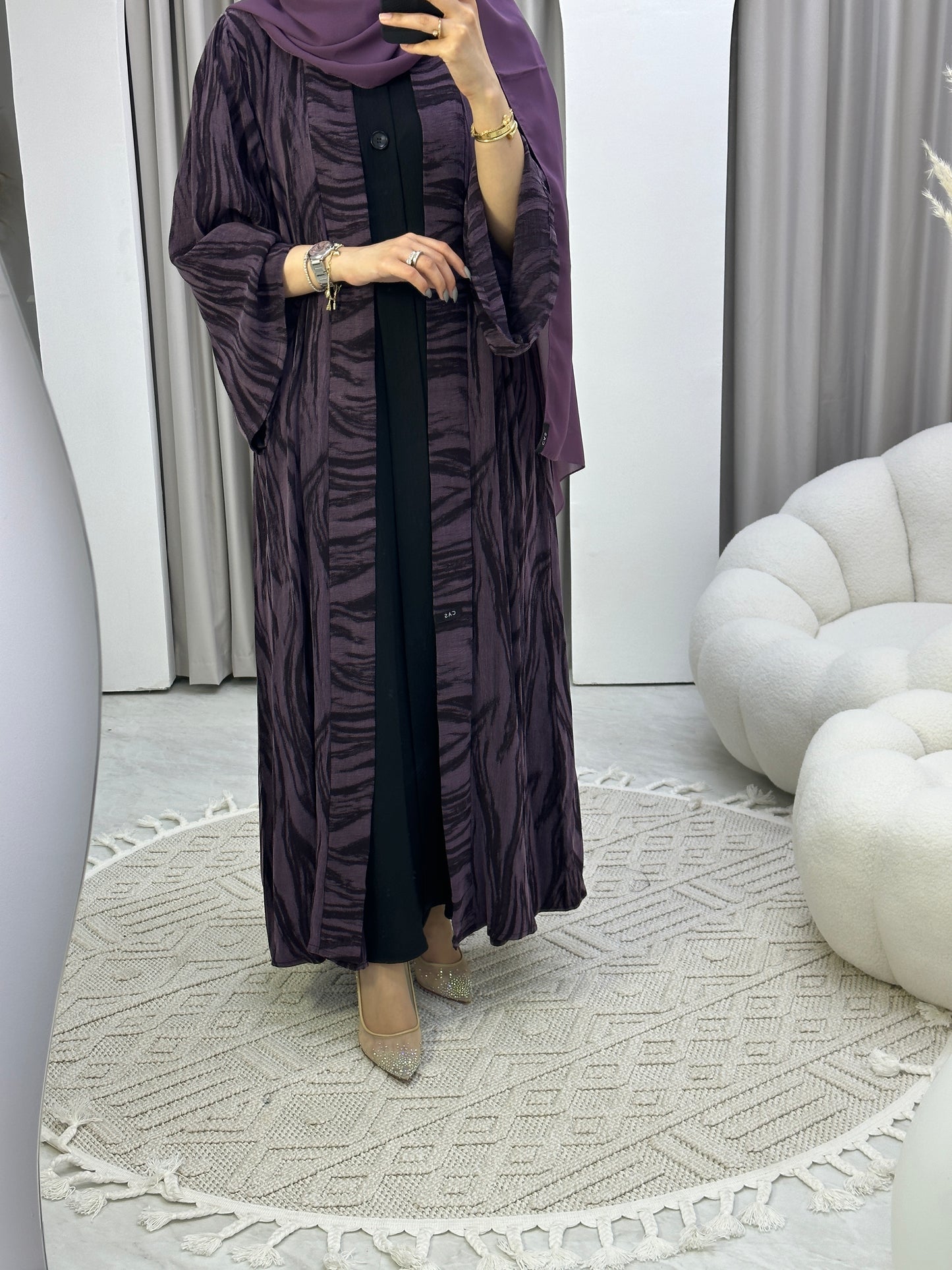 C Purple Swirl Premium Abaya