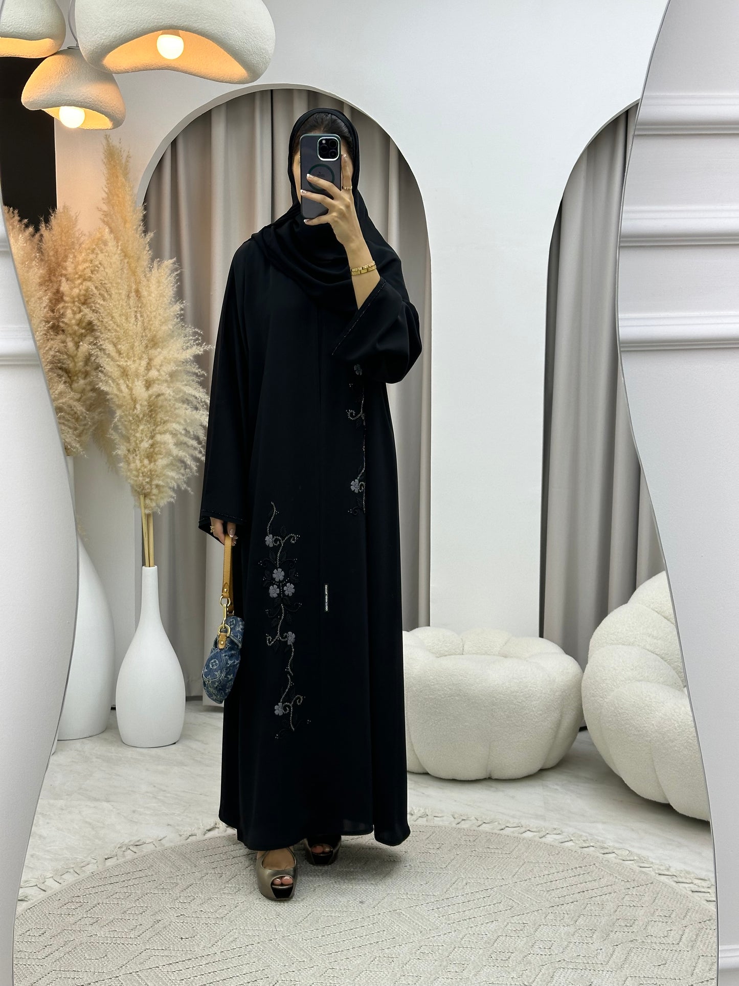 C 0186 Beaded Black Abaya