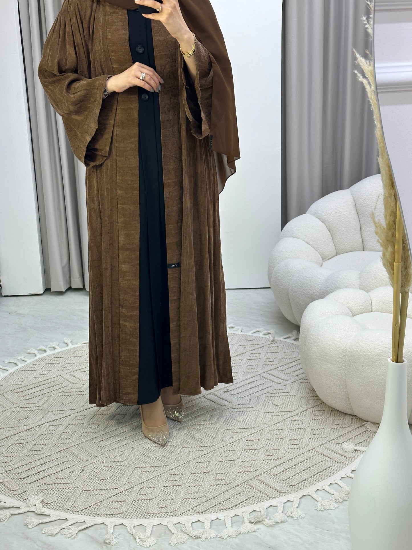 C Caramel Marble Premium Abaya